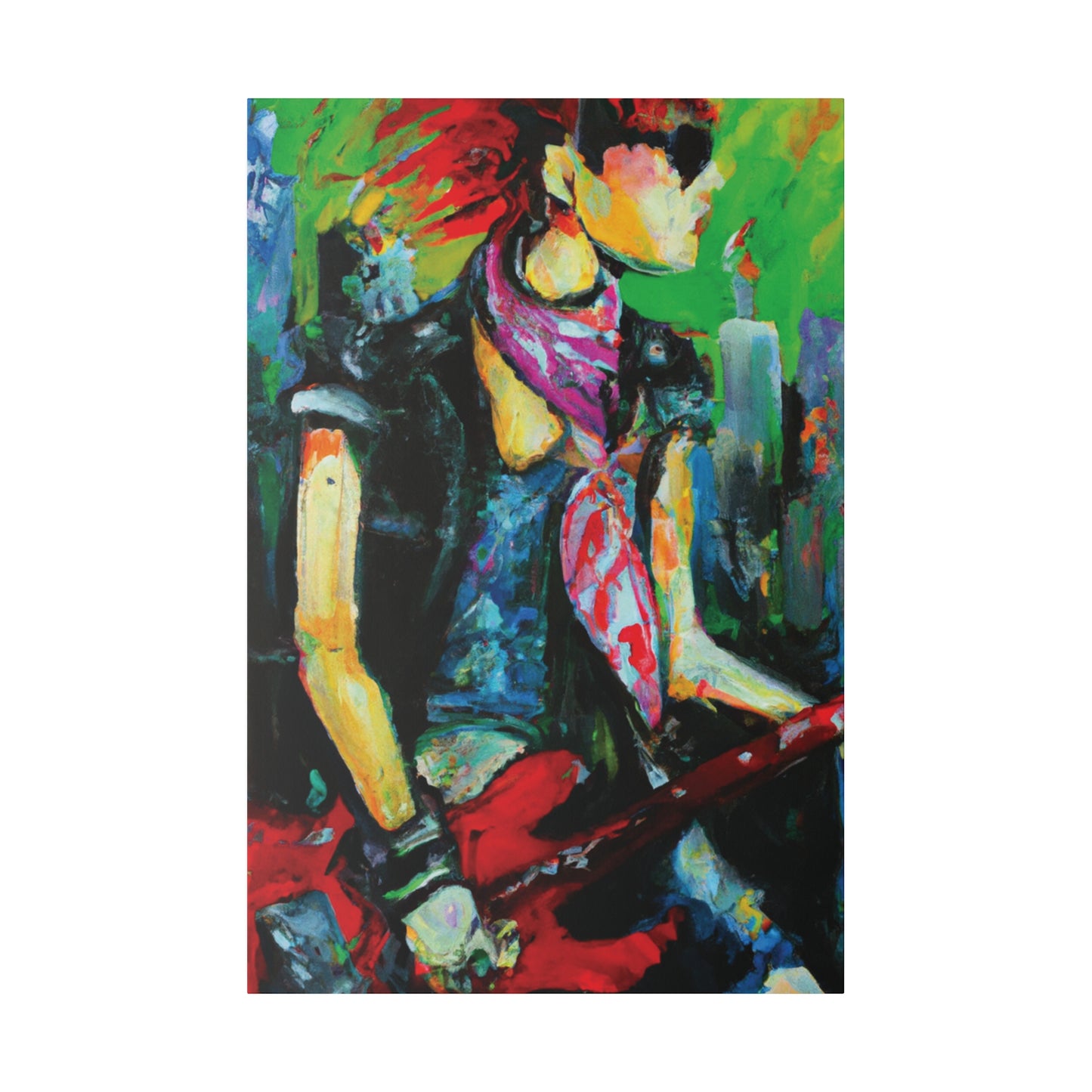 5198V - Rockstar Oil Painting Style Print | Poster | Home Decor | Wall Art | Music Art | Canvas