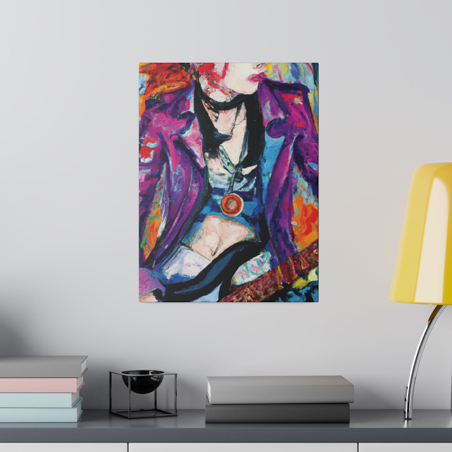 9712Y - Rockstar Oil Painting Style Print | Poster | Home Decor | Wall Art | Music Art | Canvas