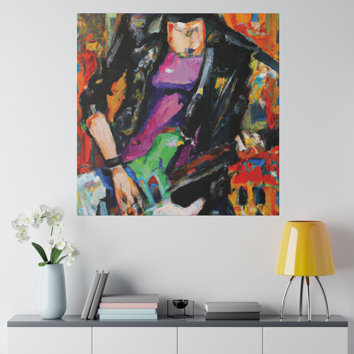 4895R - Rockstar Oil Painting Style Print | Poster | Home Decor | Wall Art | Music Art | Canvas