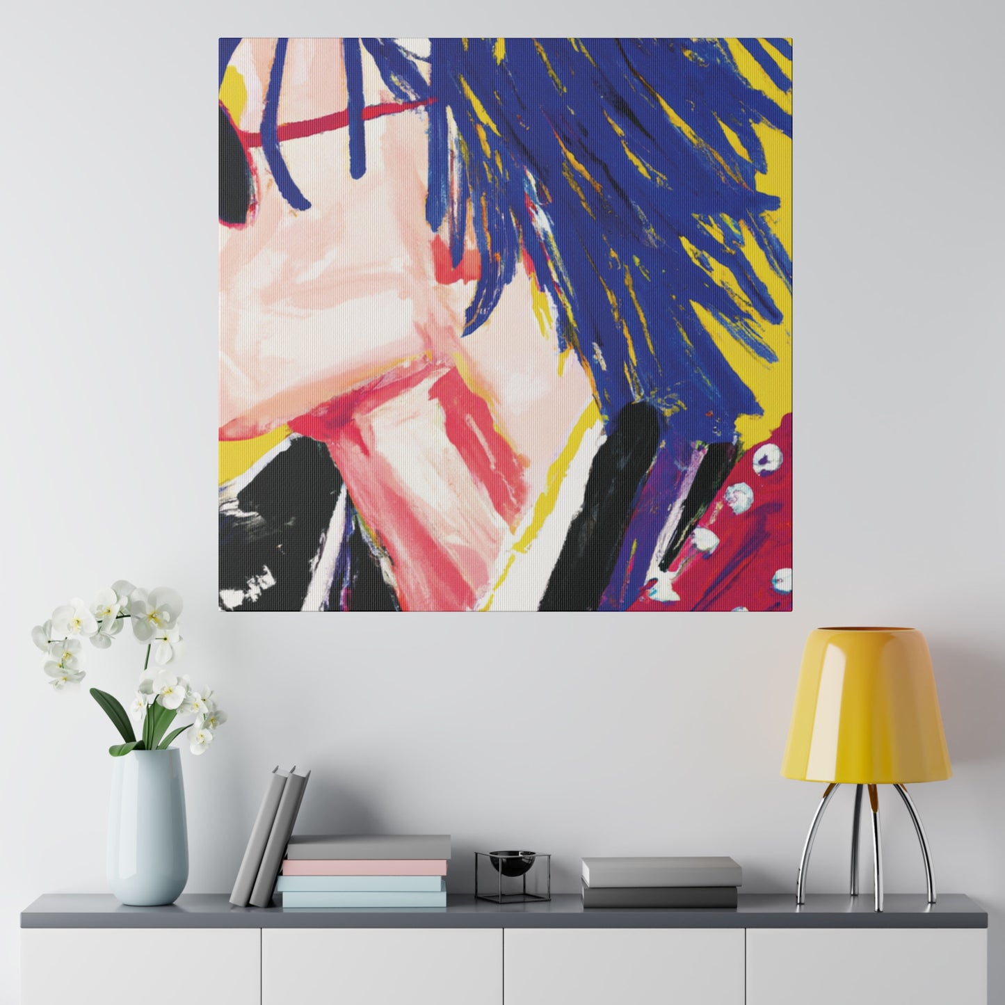 4177W - Rockstar Painting Print | Face | Abstract | Poster | Home Decor | Wall Art | Music Art | Canvas