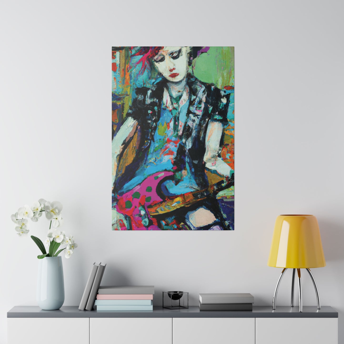 8725A - Rockstar Oil Painting Style Print | Poster | Home Decor | Wall Art | Music Art | Canvas