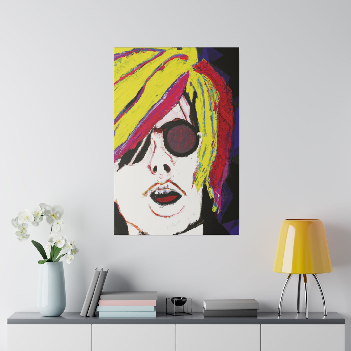 1273Y - Rockstar Painting Print | Face | Abstract | Poster | Home Decor | Wall Art | Music Art | Canvas