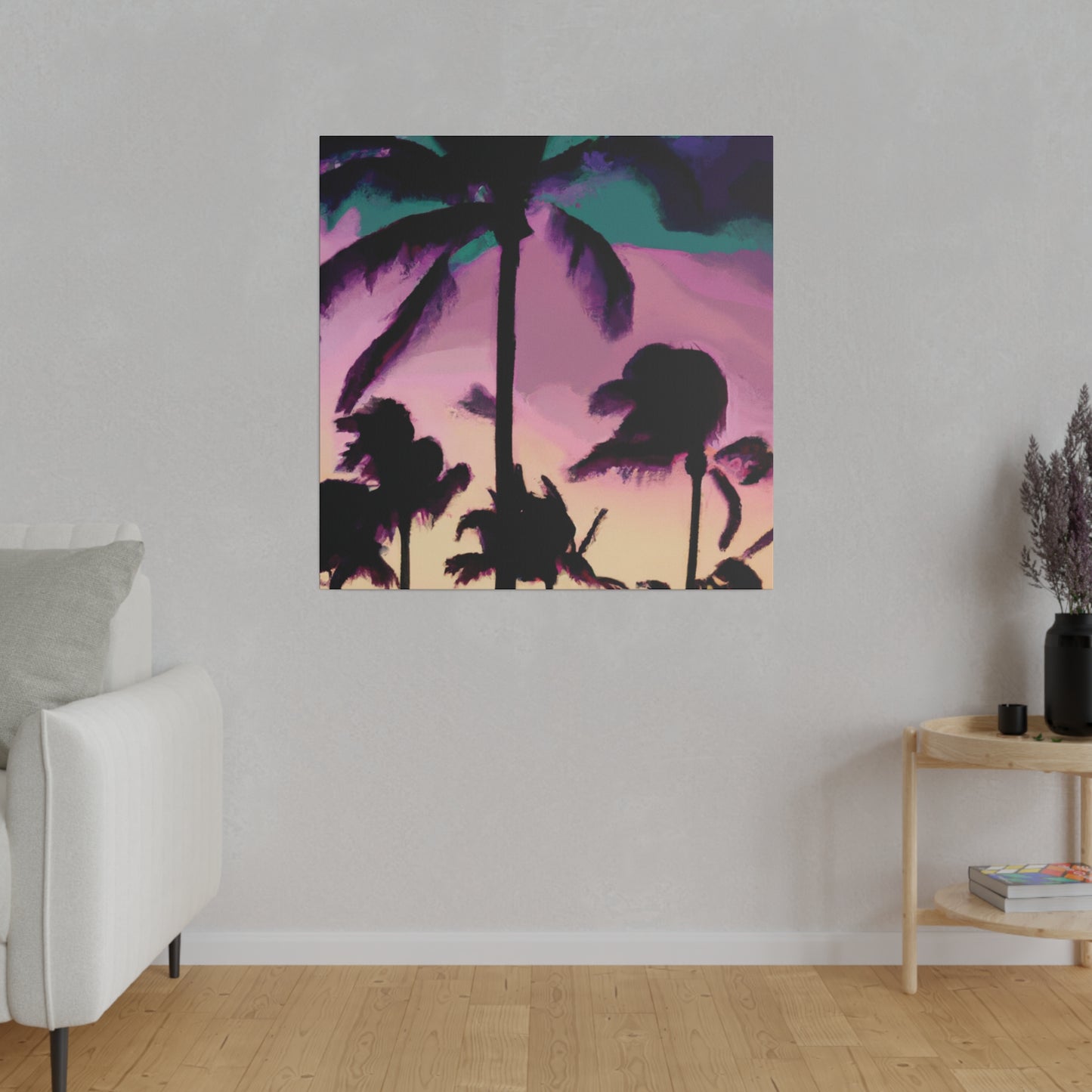 3258K - Miami Beach Sunset Painting Print | Miami | Beach | Sunset | Poster | Home Decor | Wall Art | Canvas