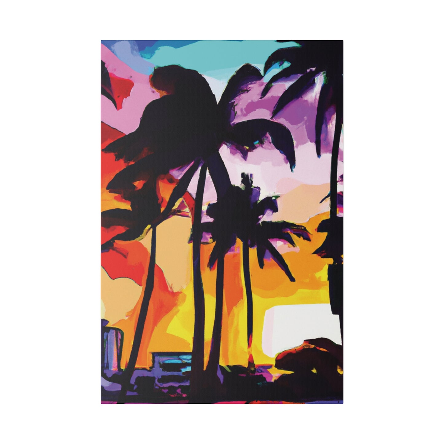 3987G - Miami Beach Sunset Painting Print | Miami | Beach | Sunset | Poster | Home Decor | Wall Art | Canvas