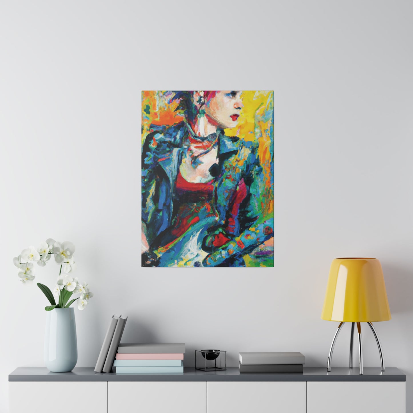 9075K - Rockstar Oil Painting Style Print | Poster | Home Decor | Wall Art | Music Art | Canvas