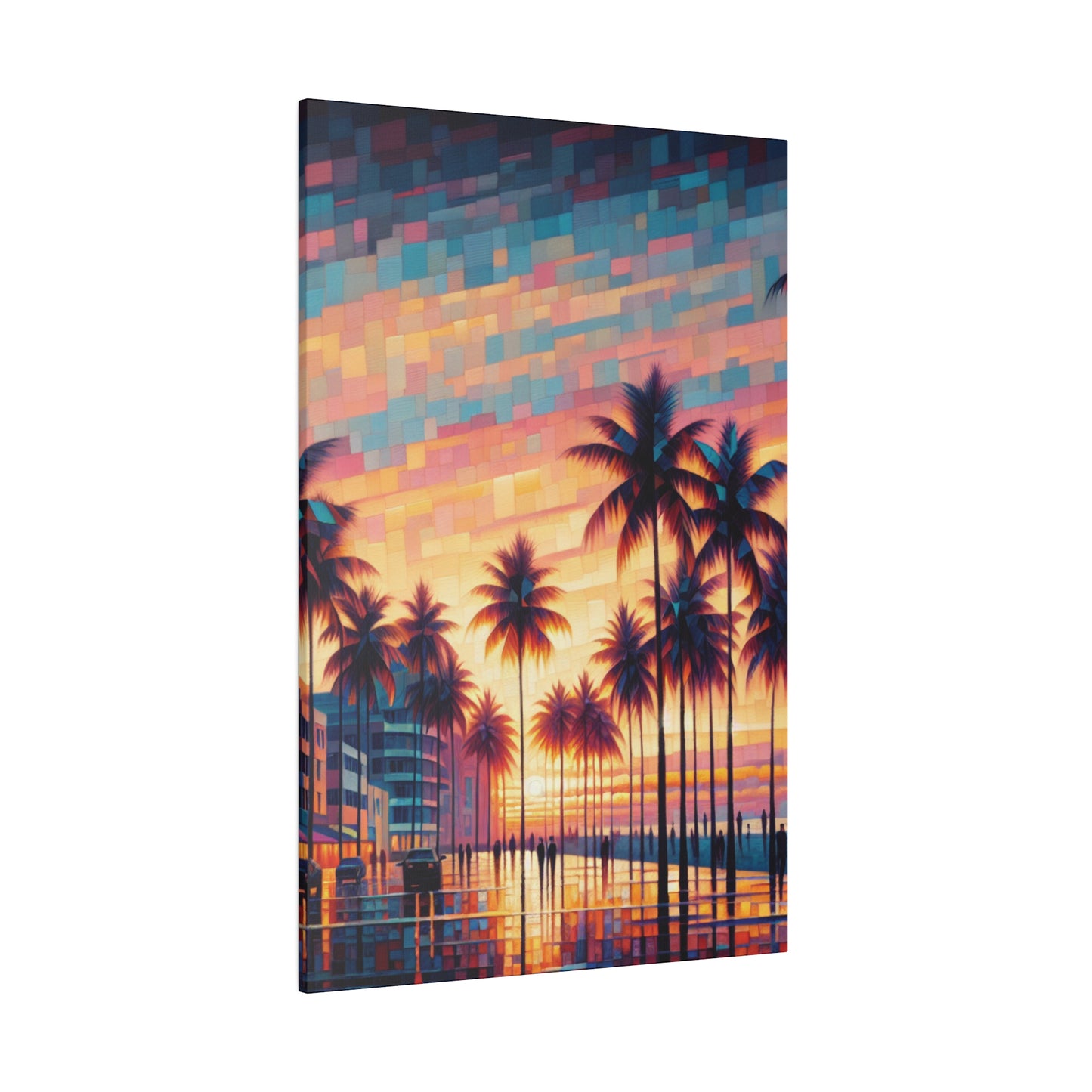 8263Z - miami beach art, sunset background, ocean art work, beach art work, sunset designs, miami beach painting, miami beach print