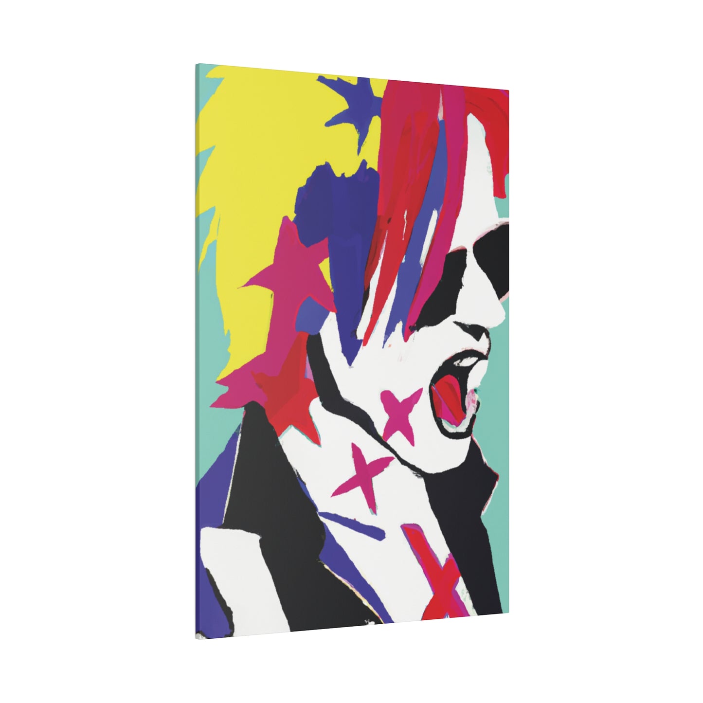 2548K - Rockstar Painting Print | Face | Abstract | Poster | Home Decor | Wall Art | Music Art | Canvas