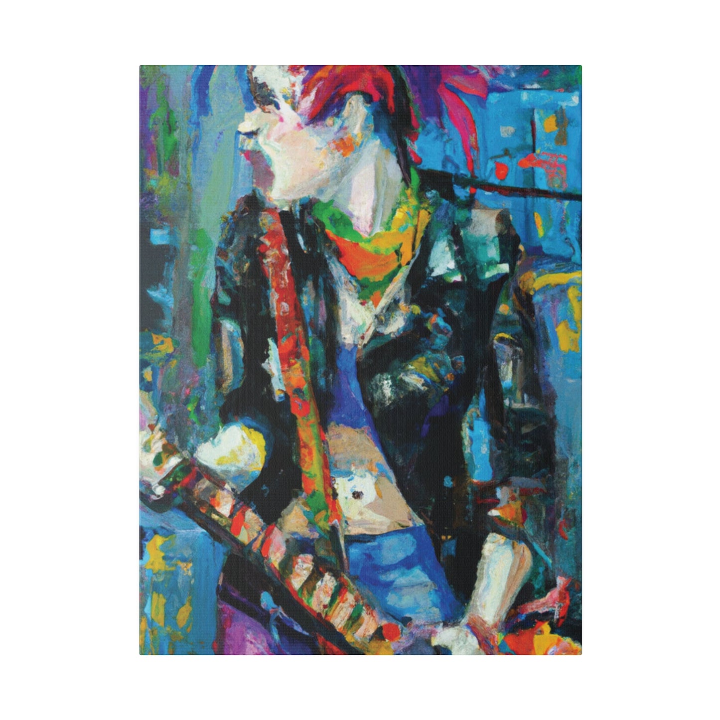 3601F - Rockstar Oil Painting Style Print | Poster | Home Decor | Wall Art | Music Art | Canvas