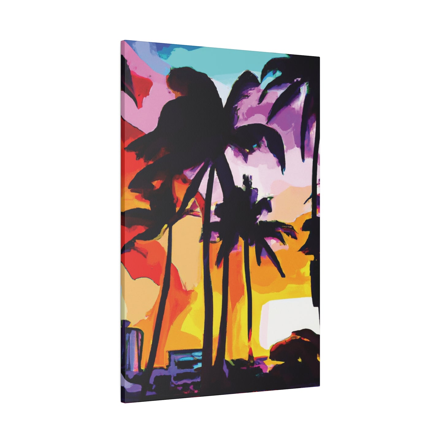 3987G - Miami Beach Sunset Painting Print | Miami | Beach | Sunset | Poster | Home Decor | Wall Art | Canvas