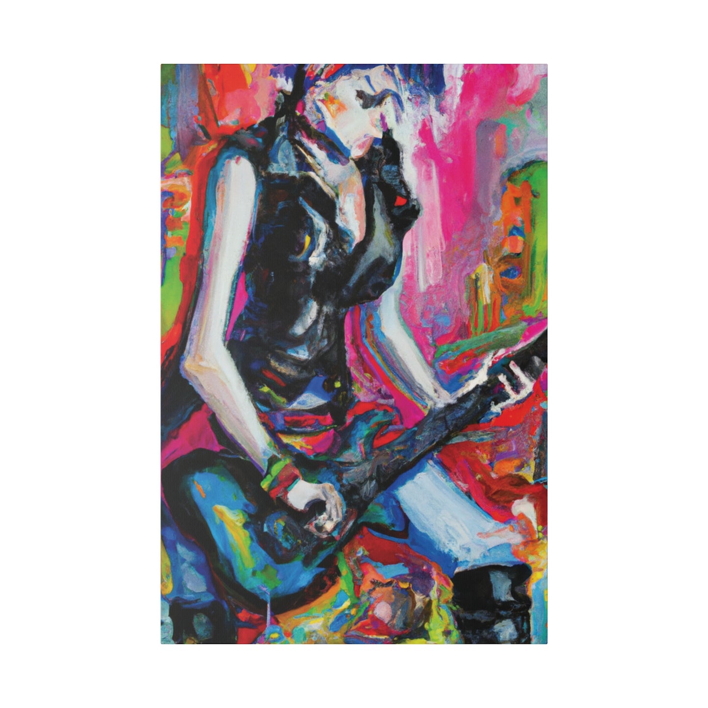 795W - Rockstar Oil Painting Style Print | Poster | Home Decor | Wall Art | Music Art | Canvas