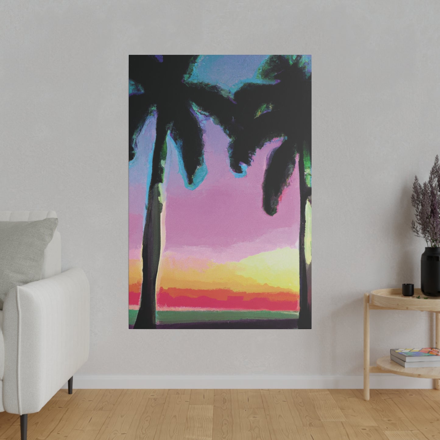 8491N - Miami Beach Sunset Painting Print | Miami | Beach | Sunset | Poster | Home Decor | Wall Art | Canvas