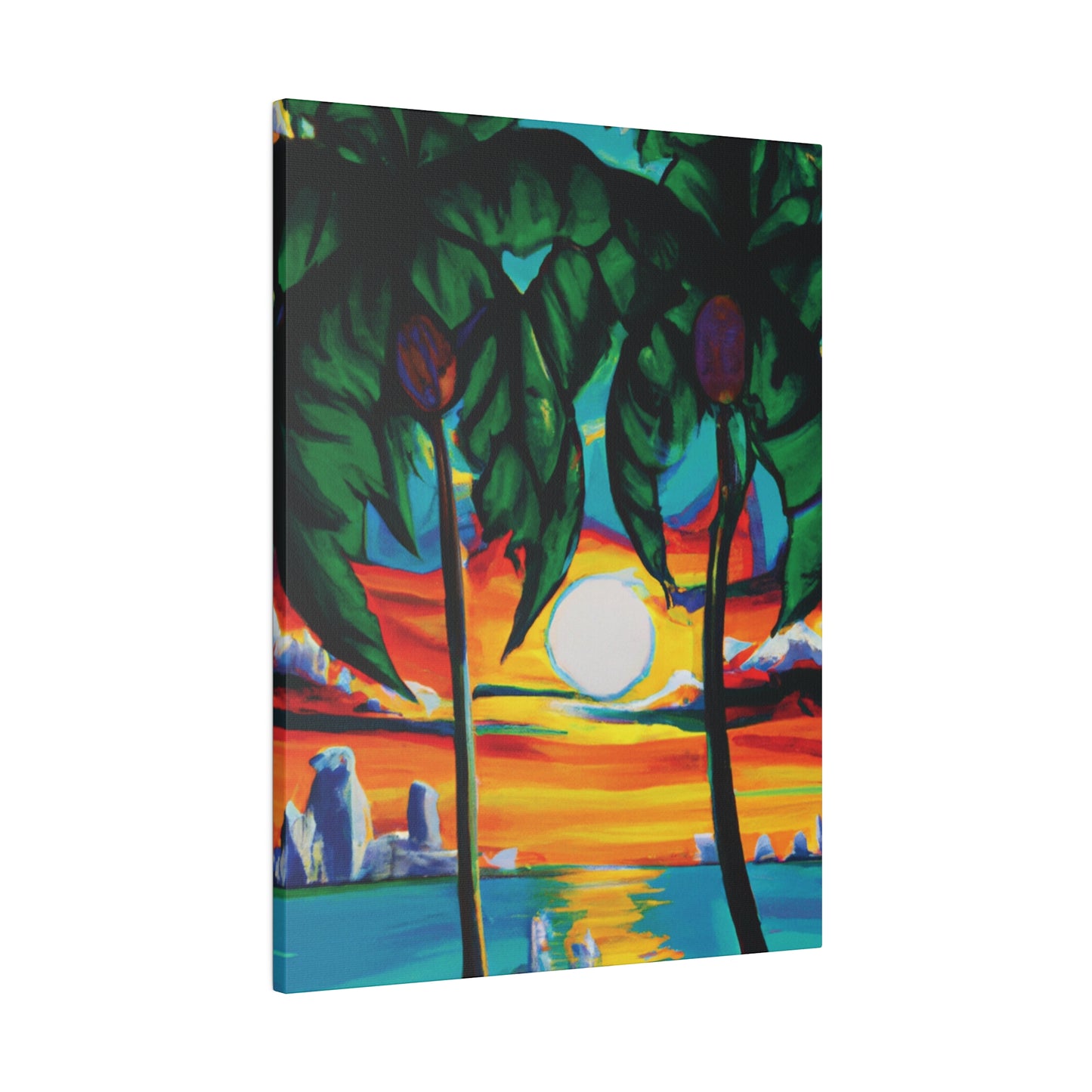 7643V - Miami Beach Sunset Painting Print | Miami | Beach | Sunset | Poster | Home Decor | Wall Art | Canvas