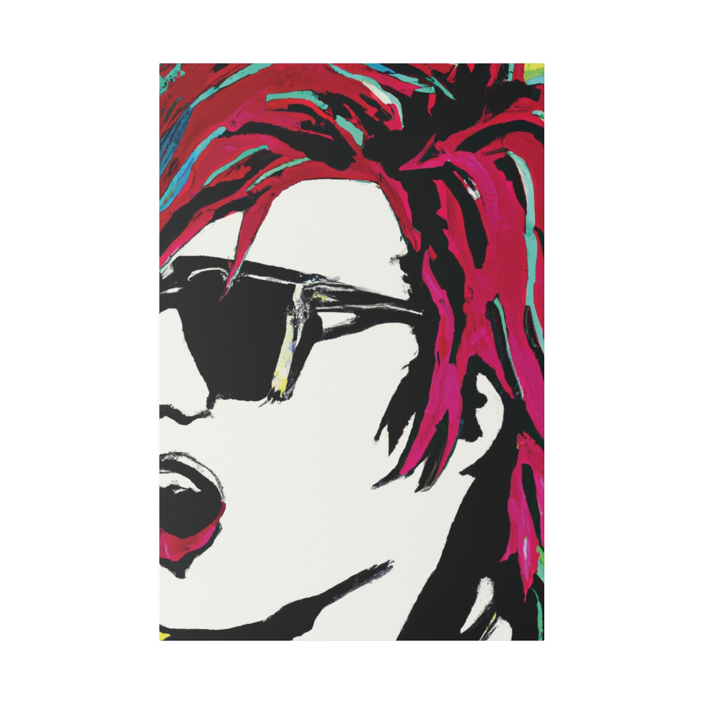 7835B - Rockstar Painting Print | Face | Abstract | Poster | Home Decor | Wall Art | Music Art | Canvas