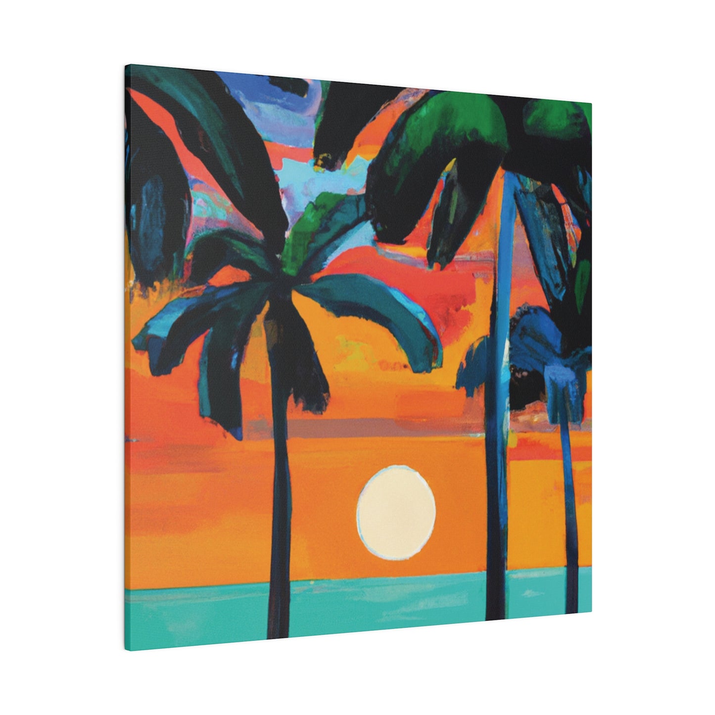 4567C - Miami Beach Sunset Painting Print | Miami | Beach | Sunset | Poster | Home Decor | Wall Art | Canvas