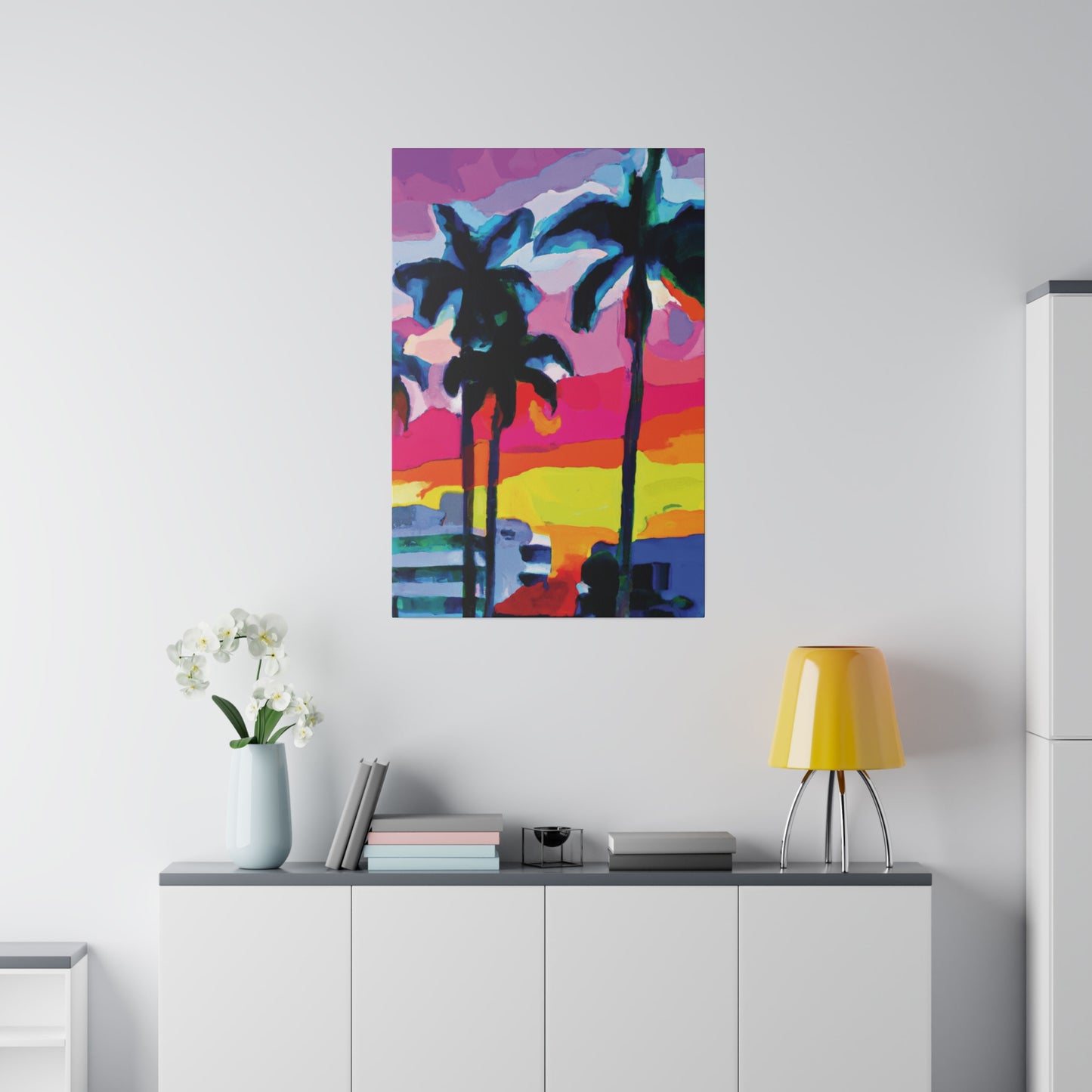 9342C - Miami Beach Sunset Painting Print | Miami | Beach | Sunset | Poster | Home Decor | Wall Art | Canvas