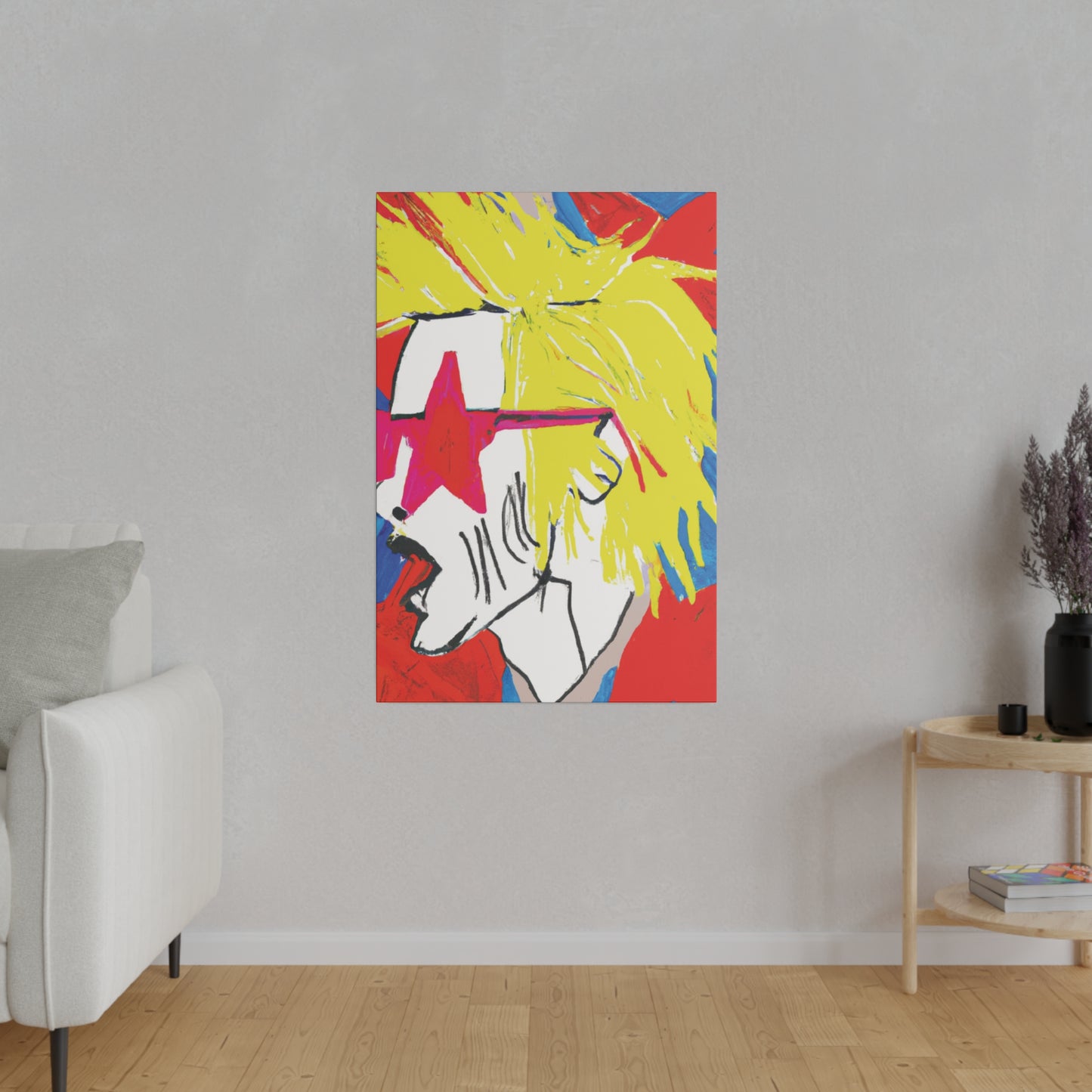 6719V - Rockstar Painting Print | Face | Abstract | Poster | Home Decor | Wall Art | Music Art | Canvas