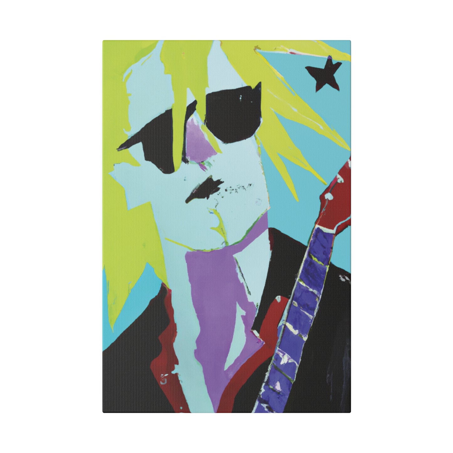 8267F - Rockstar Painting Print | Face | Abstract | Poster | Home Decor | Wall Art | Music Art | Canvas