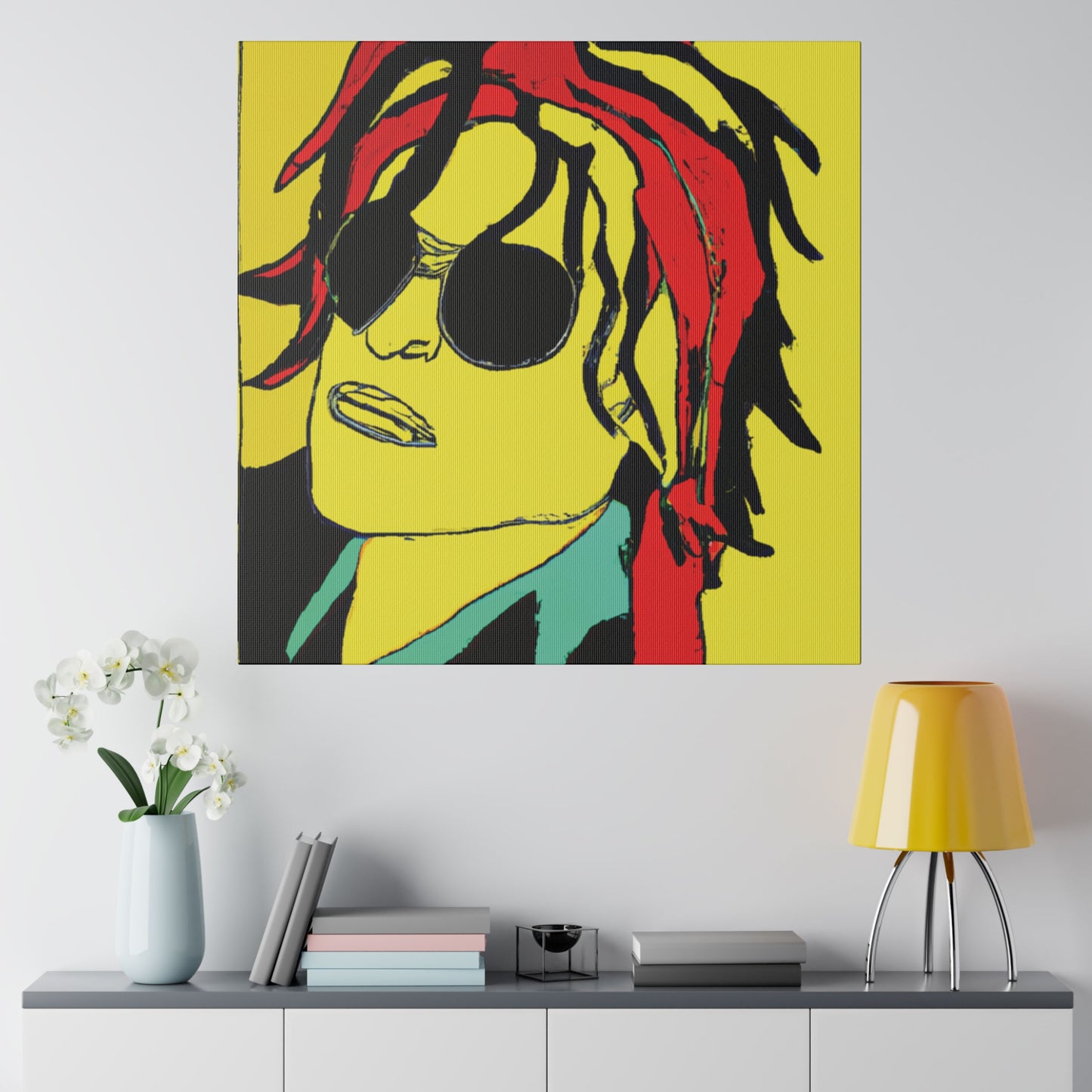 4551W - Rockstar Painting Print | Face | Abstract | Poster | Home Decor | Wall Art | Music Art | Canvas