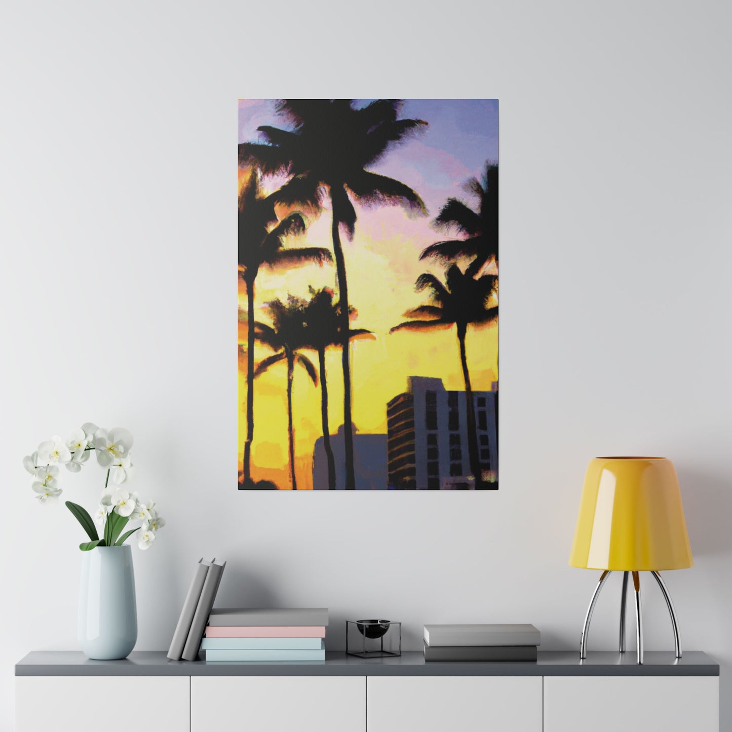 9691V - Miami Beach Sunset Painting Print | Miami | Beach | Sunset | Poster | Home Decor | Wall Art | Canvas