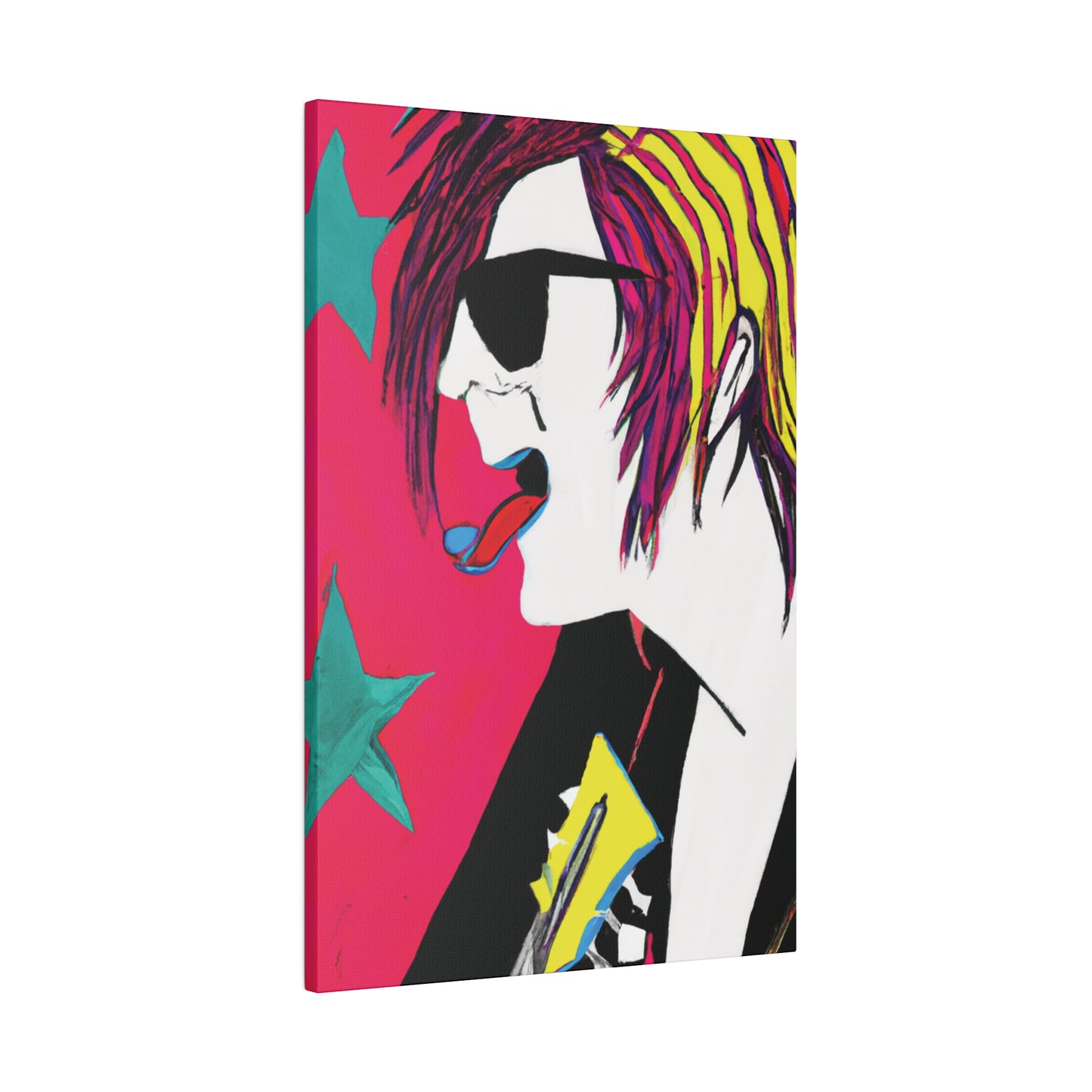 4447P - Rockstar Painting Print | Face | Abstract | Poster | Home Decor | Wall Art | Music Art | Canvas