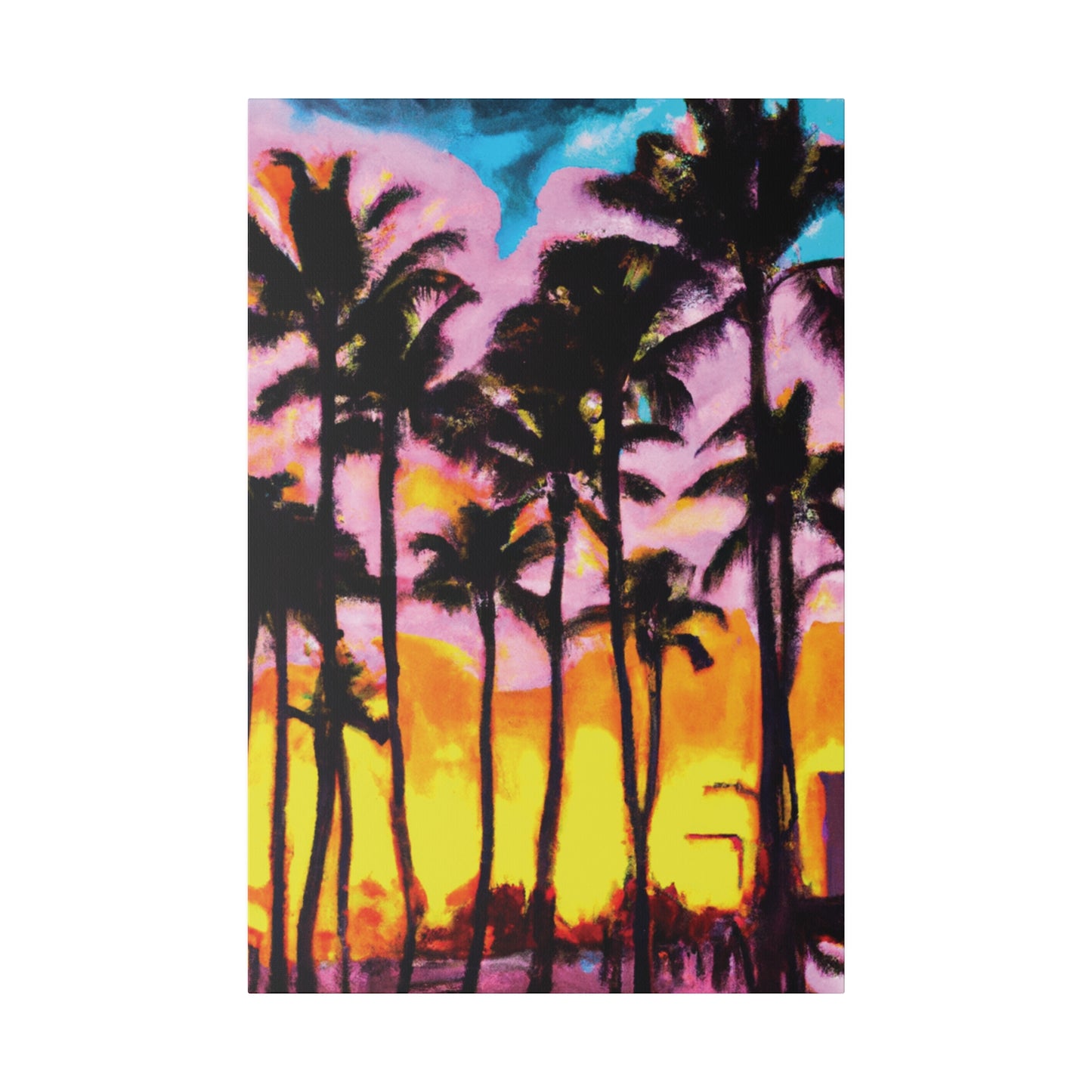 6202Q - Miami Beach Sunset Painting Print | Miami | Beach | Sunset | Poster | Home Decor | Wall Art | Canvas