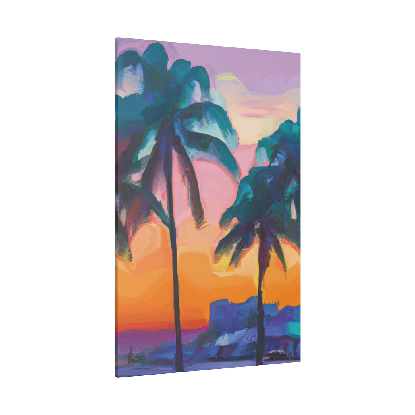 6494M - Miami Beach Sunset Painting Print | Miami | Beach | Sunset | Poster | Home Decor | Wall Art | Canvas