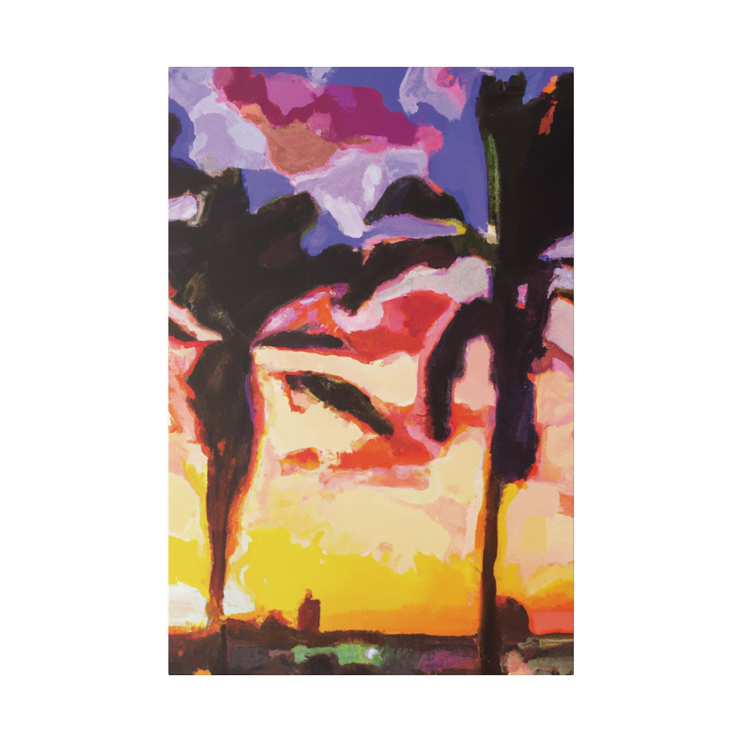 1138H - Miami Beach Sunset Painting Print | Miami | Beach | Sunset | Poster | Home Decor | Wall Art | Canvas