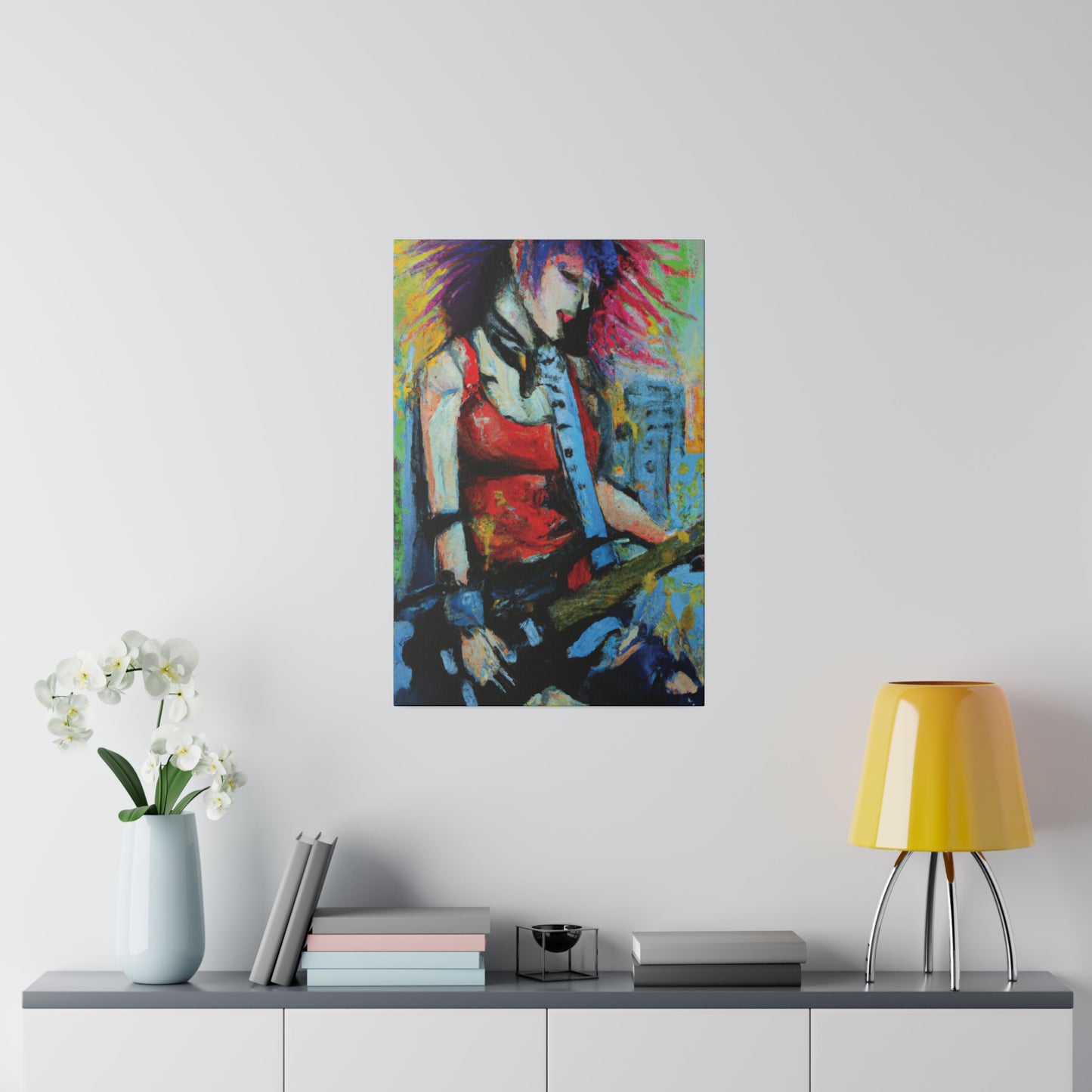 8424V - Rockstar Oil Painting Style Print | Poster | Home Decor | Wall Art | Music Art | Canvas