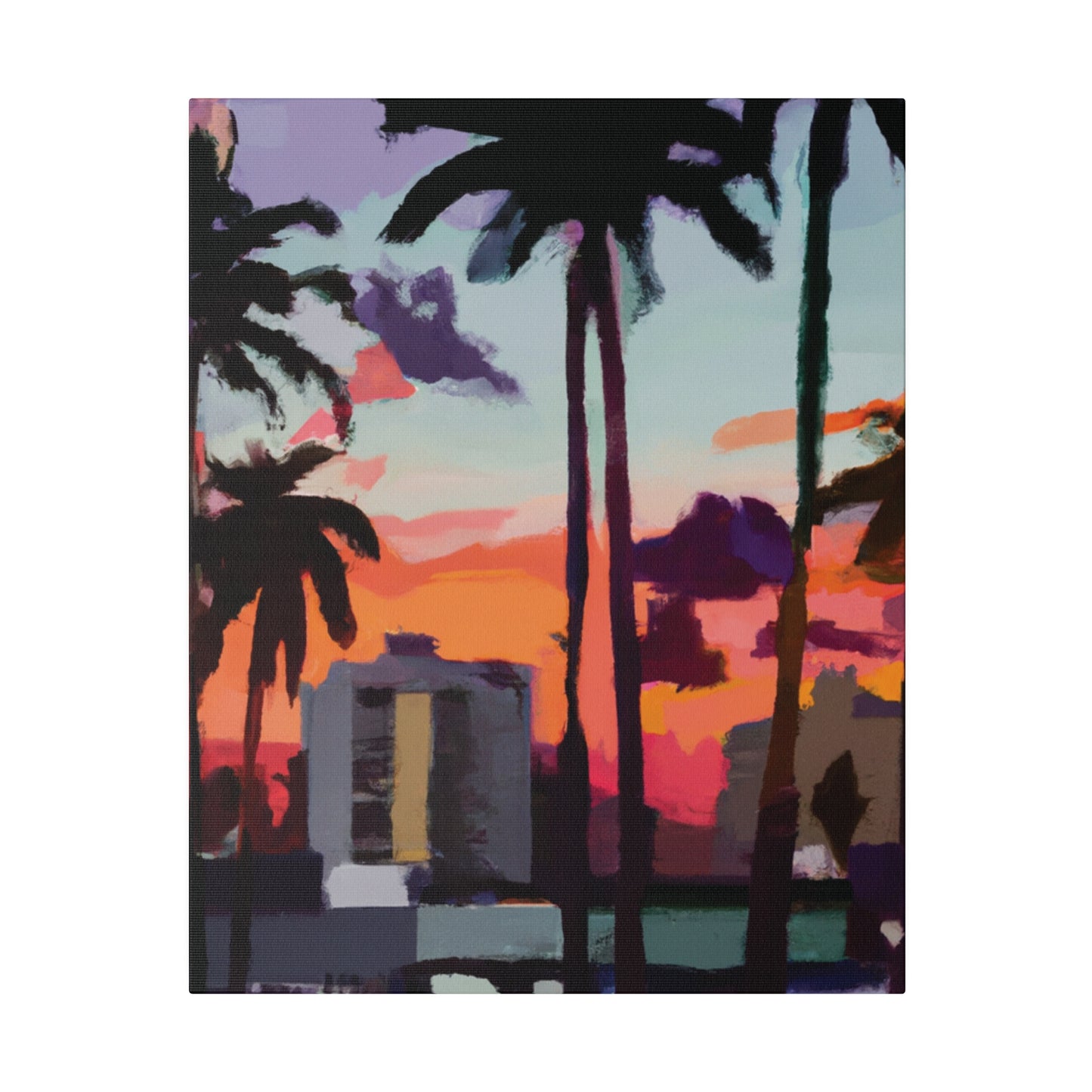 8405R - Miami Beach Sunset Painting Print | Miami | Beach | Sunset | Poster | Home Decor | Wall Art | Canvas