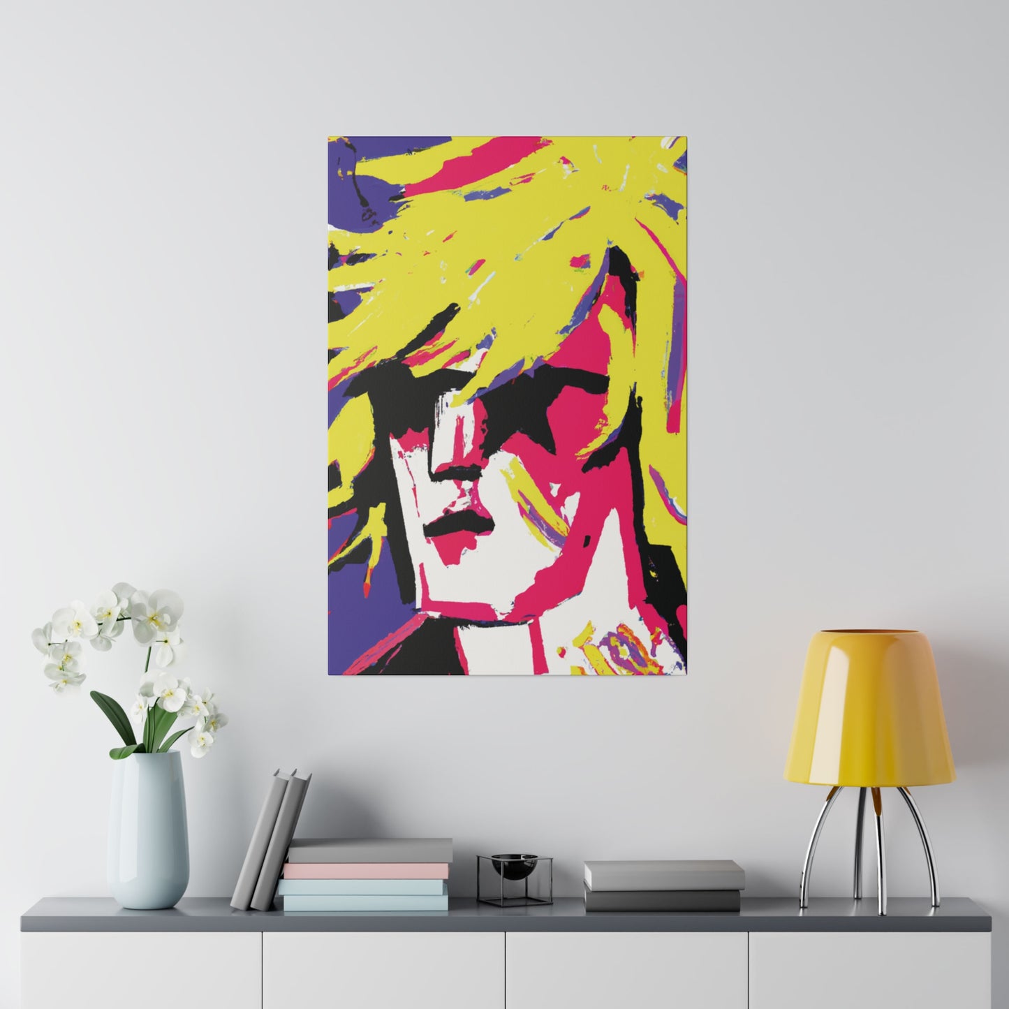 7709F - Rockstar Painting Print | Face | Abstract | Poster | Home Decor | Wall Art | Music Art | Canvas