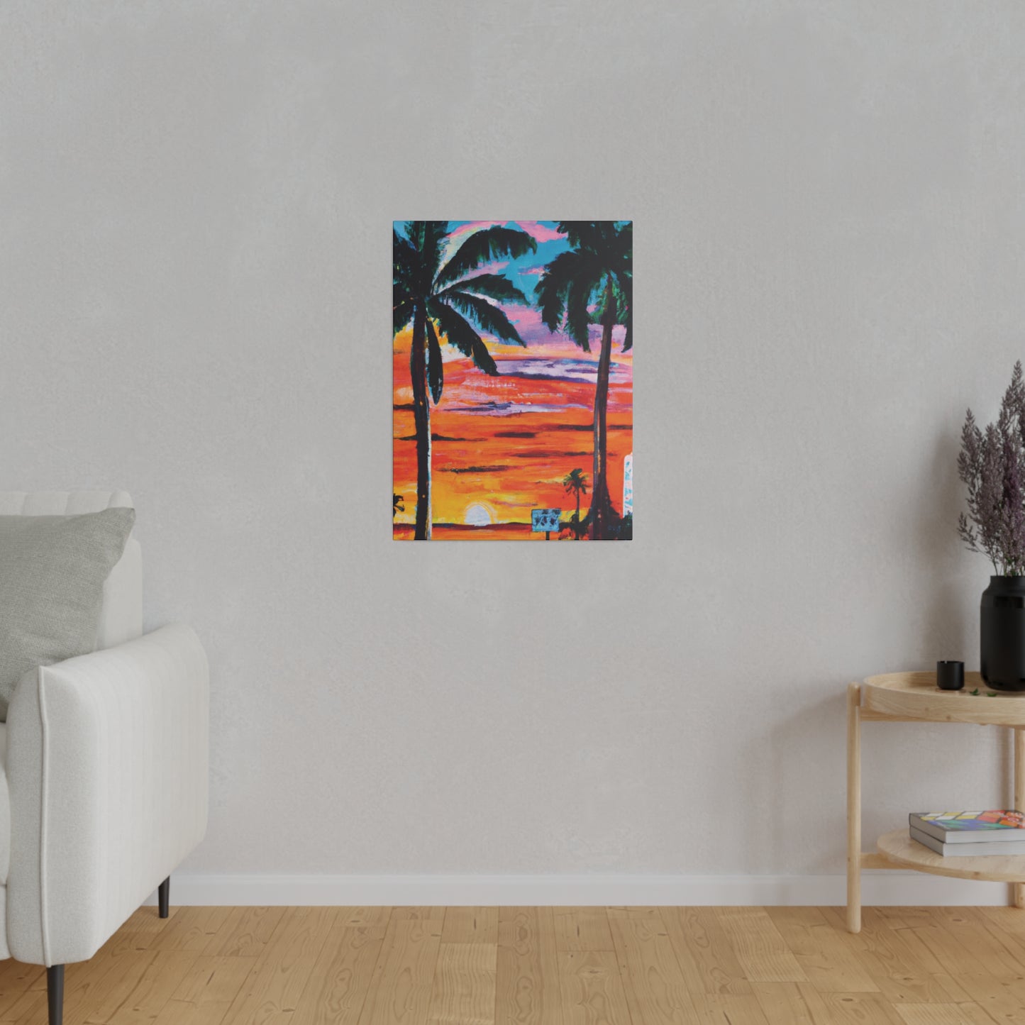 7358V - Miami Beach Sunset Painting Print | Miami | Beach | Sunset | Poster | Home Decor | Wall Art | Canvas