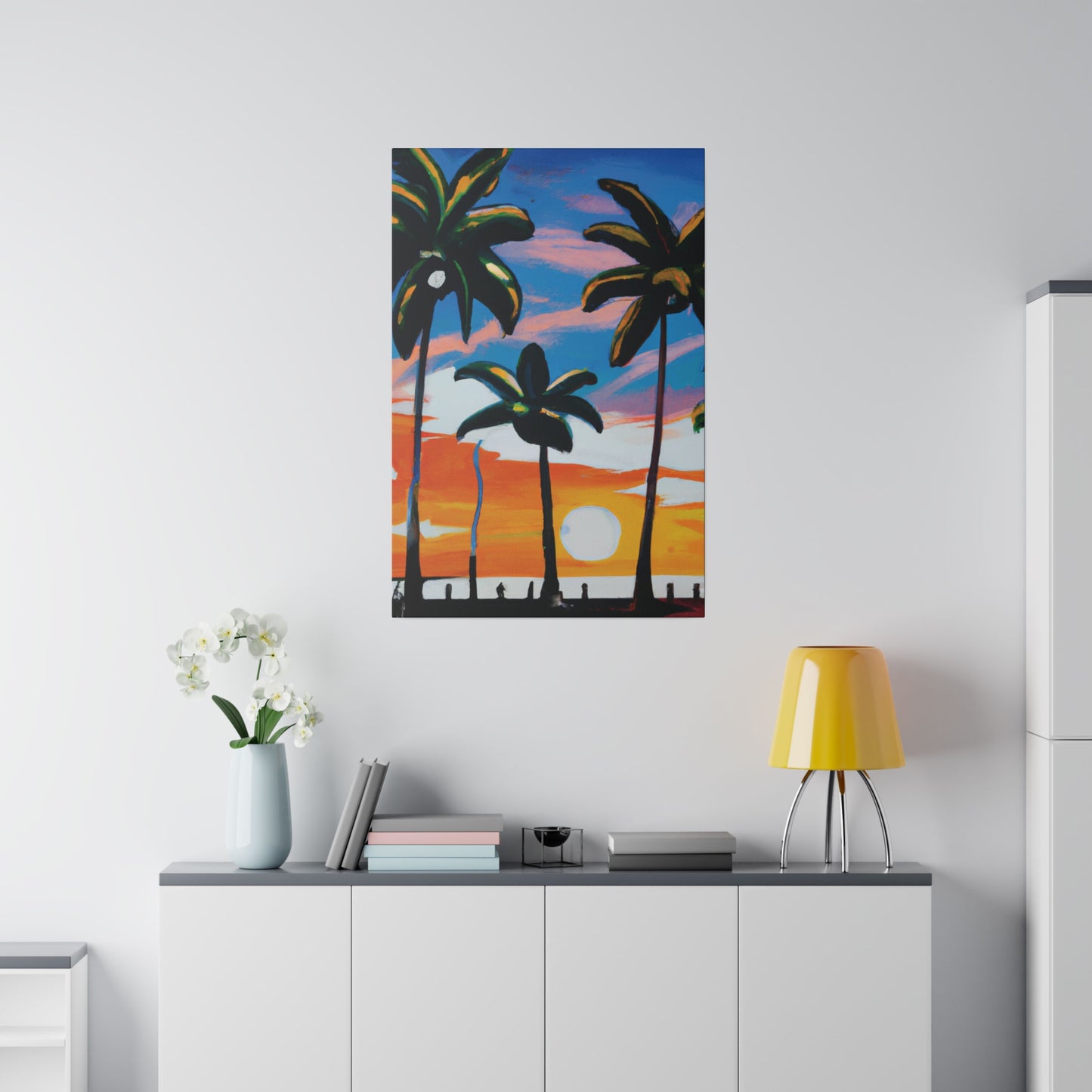 7745G - Miami Beach Sunset Painting Print | Miami | Beach | Sunset | Poster | Home Decor | Wall Art | Canvas