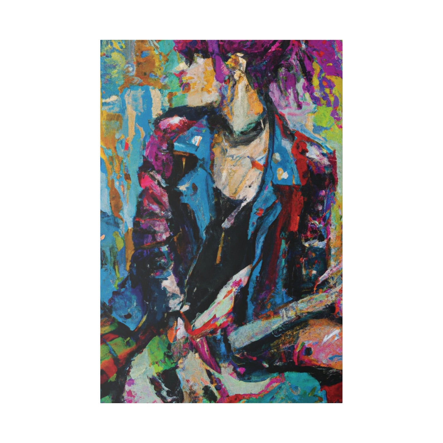 9653F - Rockstar Oil Painting Style Print | Poster | Home Decor | Wall Art | Music Art | Canvas