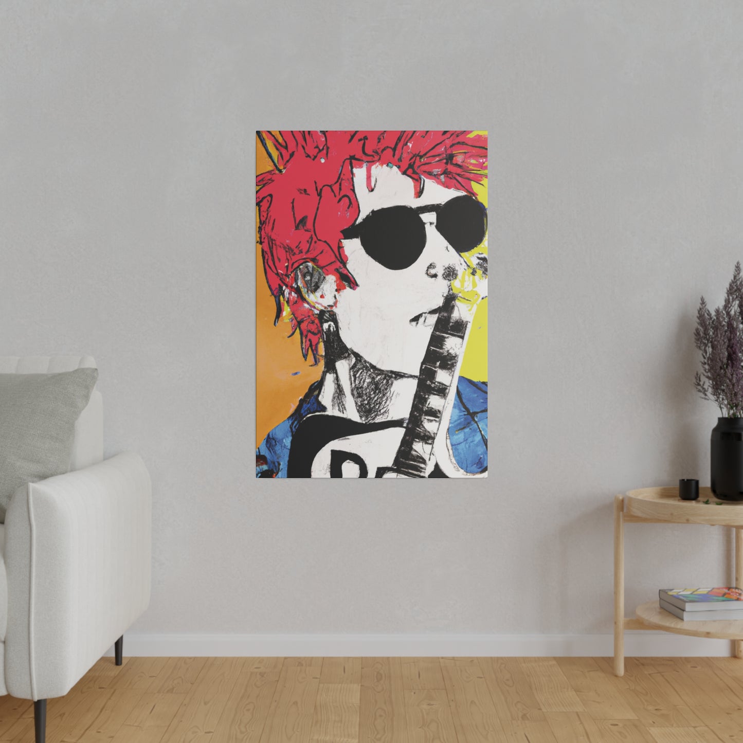 8995T - Rockstar Painting Print | Face | Abstract | Poster | Home Decor | Wall Art | Music Art | Canvas