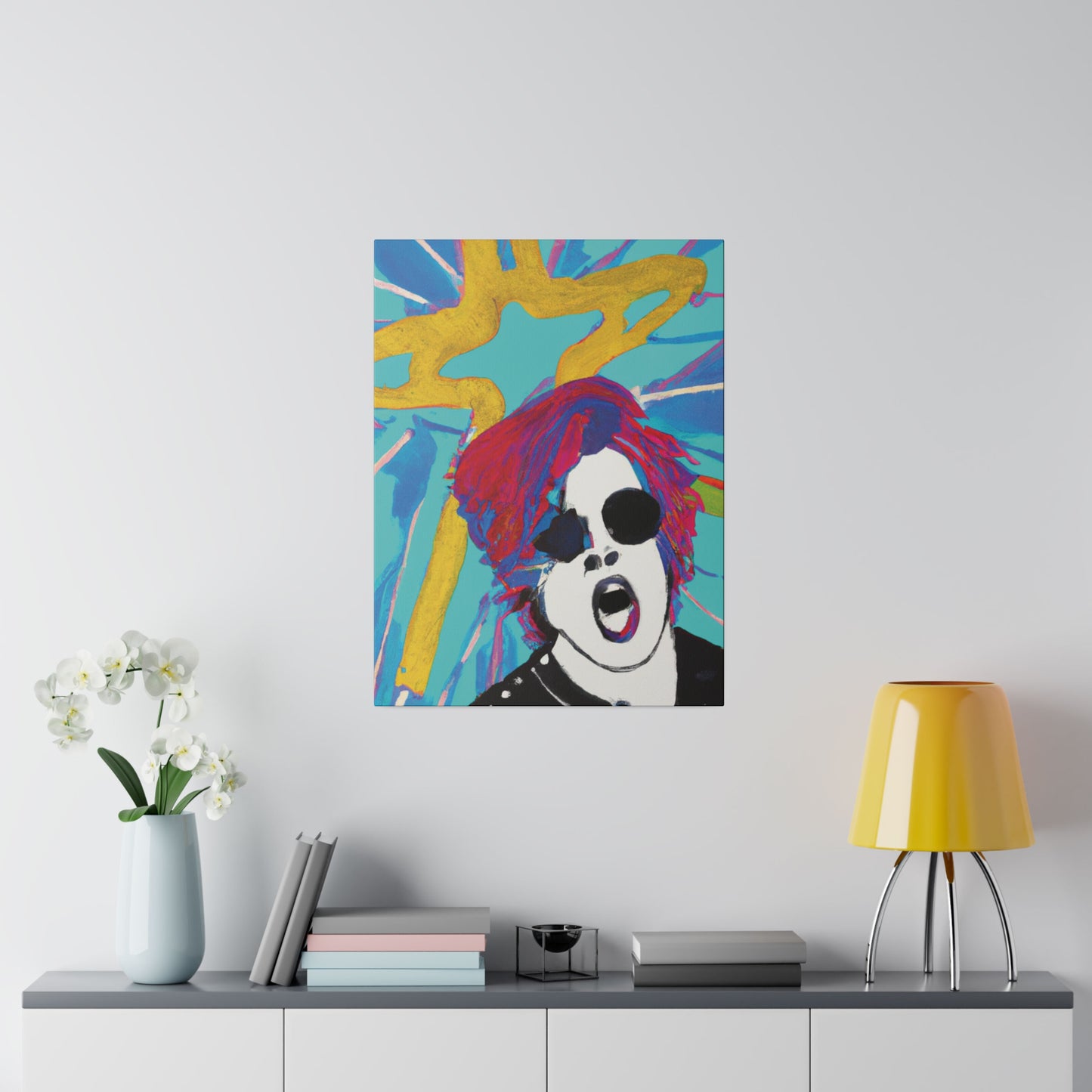 4567A - Rockstar Painting Print | Face | Abstract | Poster | Home Decor | Wall Art | Music Art | Canvas