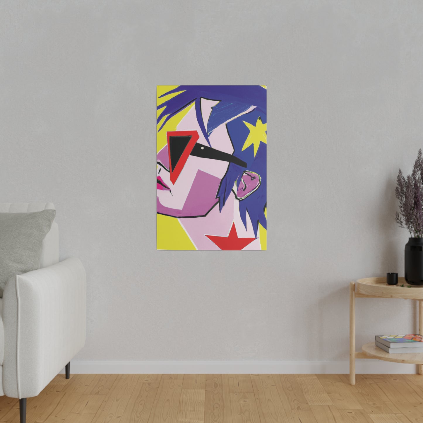 6383J - Rockstar Painting Print | Face | Abstract | Poster | Home Decor | Wall Art | Music Art | Canvas