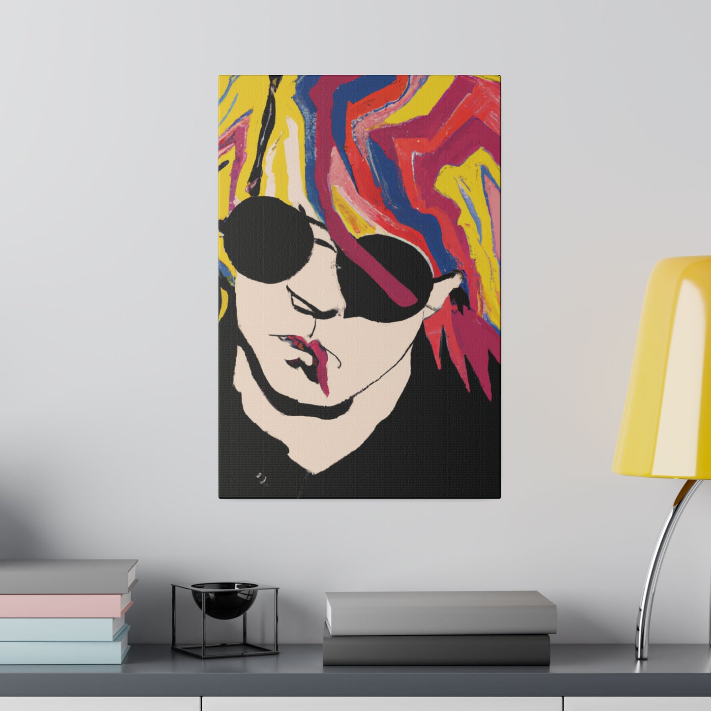 4112A - Rockstar Painting Print | Face | Abstract | Poster | Home Decor | Wall Art | Music Art | Canvas