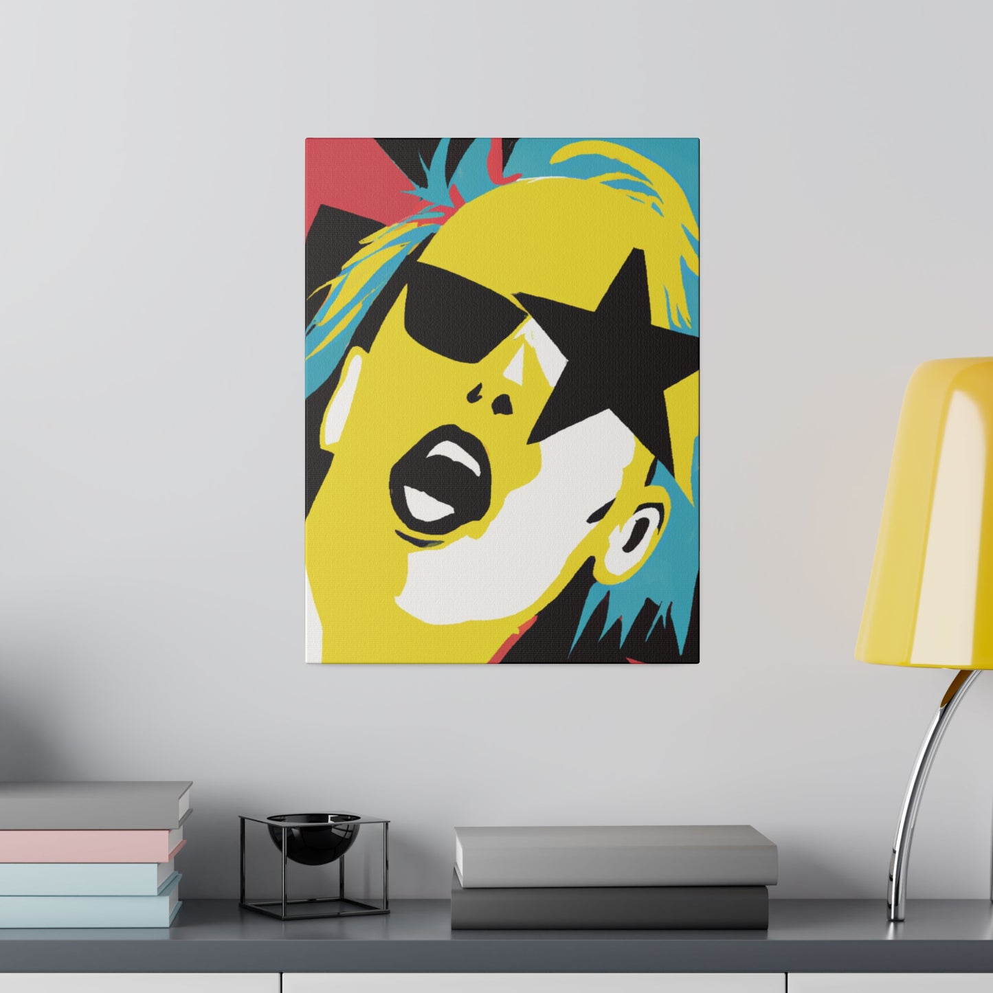 3688R - Rockstar Painting Print | Face | Abstract | Poster | Home Decor | Wall Art | Music Art | Canvas