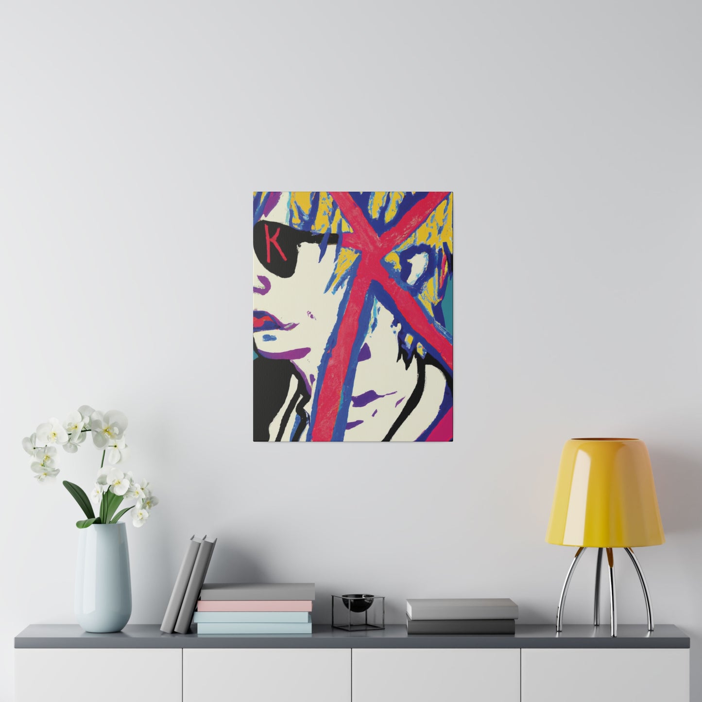 2460Y - Rockstar Painting Print | Face | Abstract | Poster | Home Decor | Wall Art | Music Art | Canvas