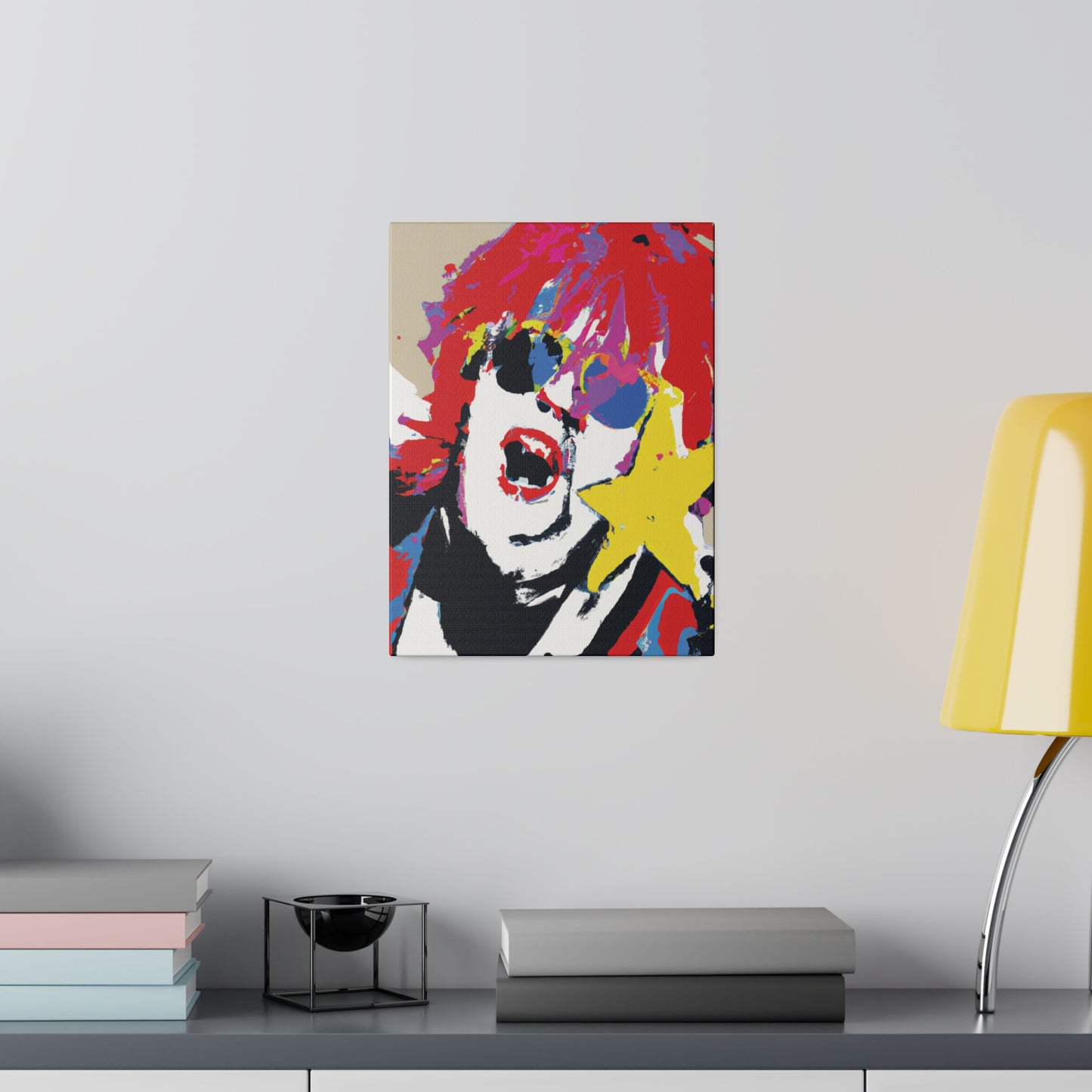 8717H - Rockstar Painting Print | Face | Abstract | Poster | Home Decor | Wall Art | Music Art | Canvas