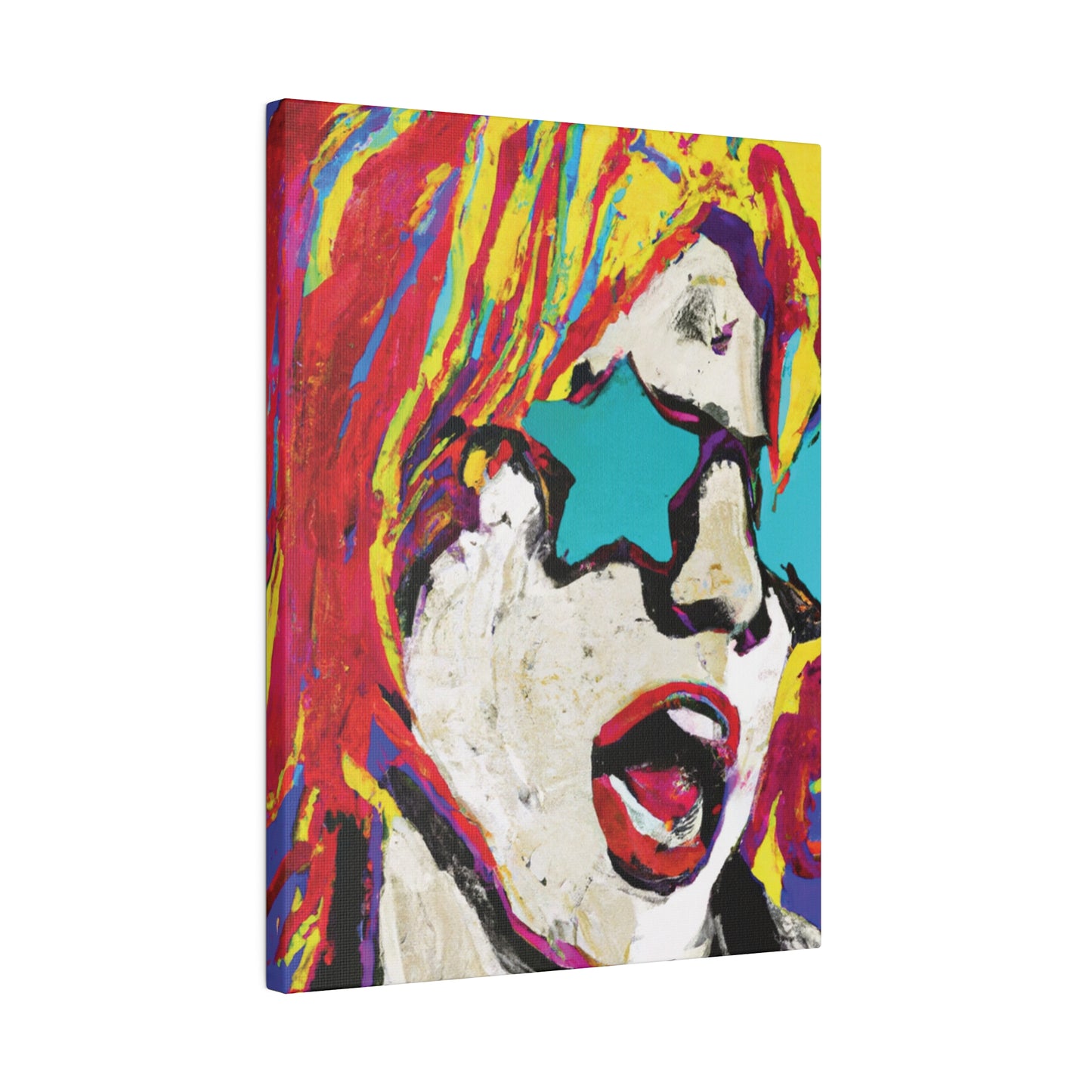 8876G - Rockstar Painting Print | Face | Abstract | Poster | Home Decor | Wall Art | Music Art | Canvas