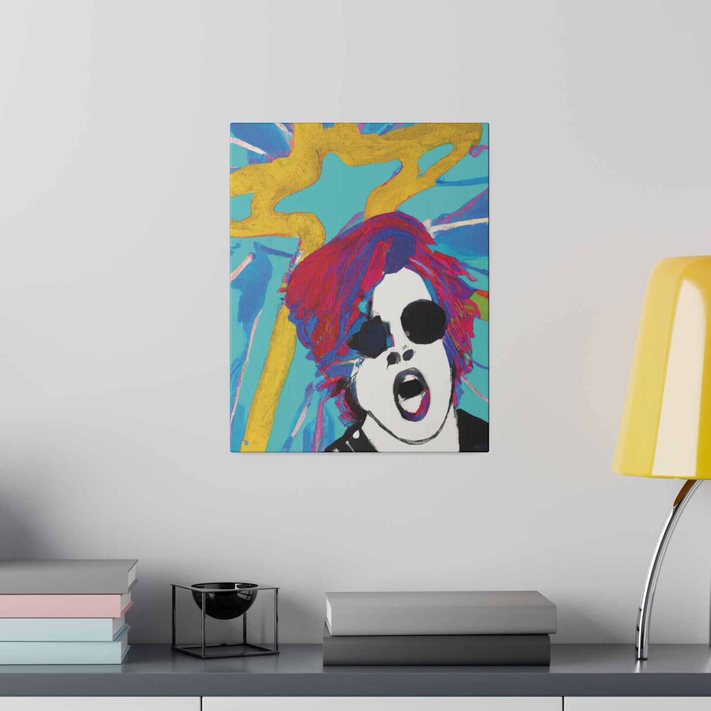 4567A - Rockstar Painting Print | Face | Abstract | Poster | Home Decor | Wall Art | Music Art | Canvas