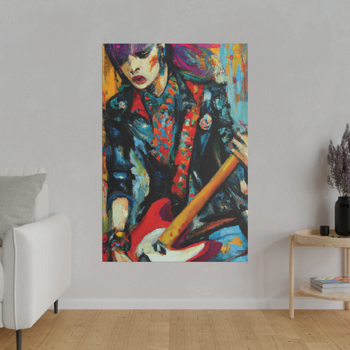 9697B - Rockstar Oil Painting Style Print | Poster | Home Decor | Wall Art | Music Art | Canvas