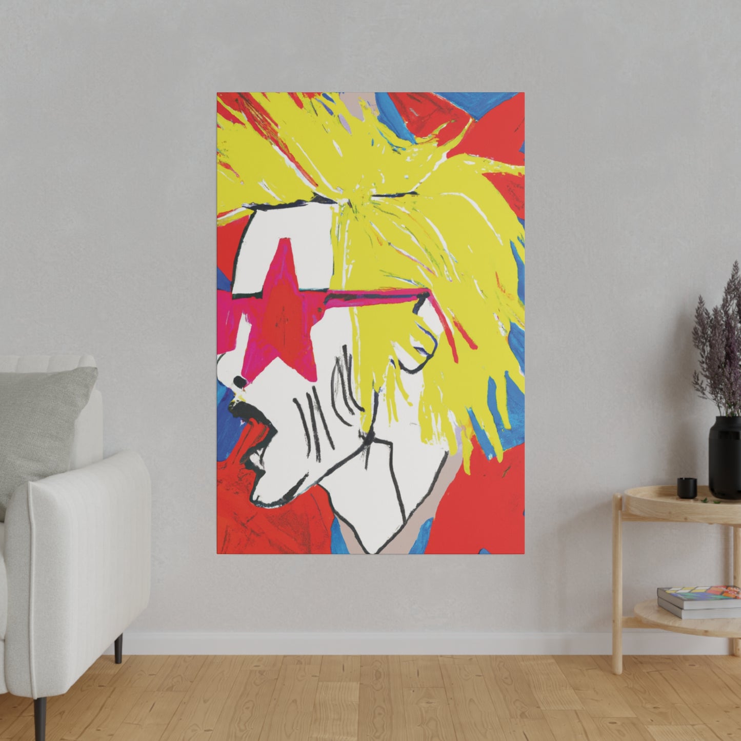 6719V - Rockstar Painting Print | Face | Abstract | Poster | Home Decor | Wall Art | Music Art | Canvas