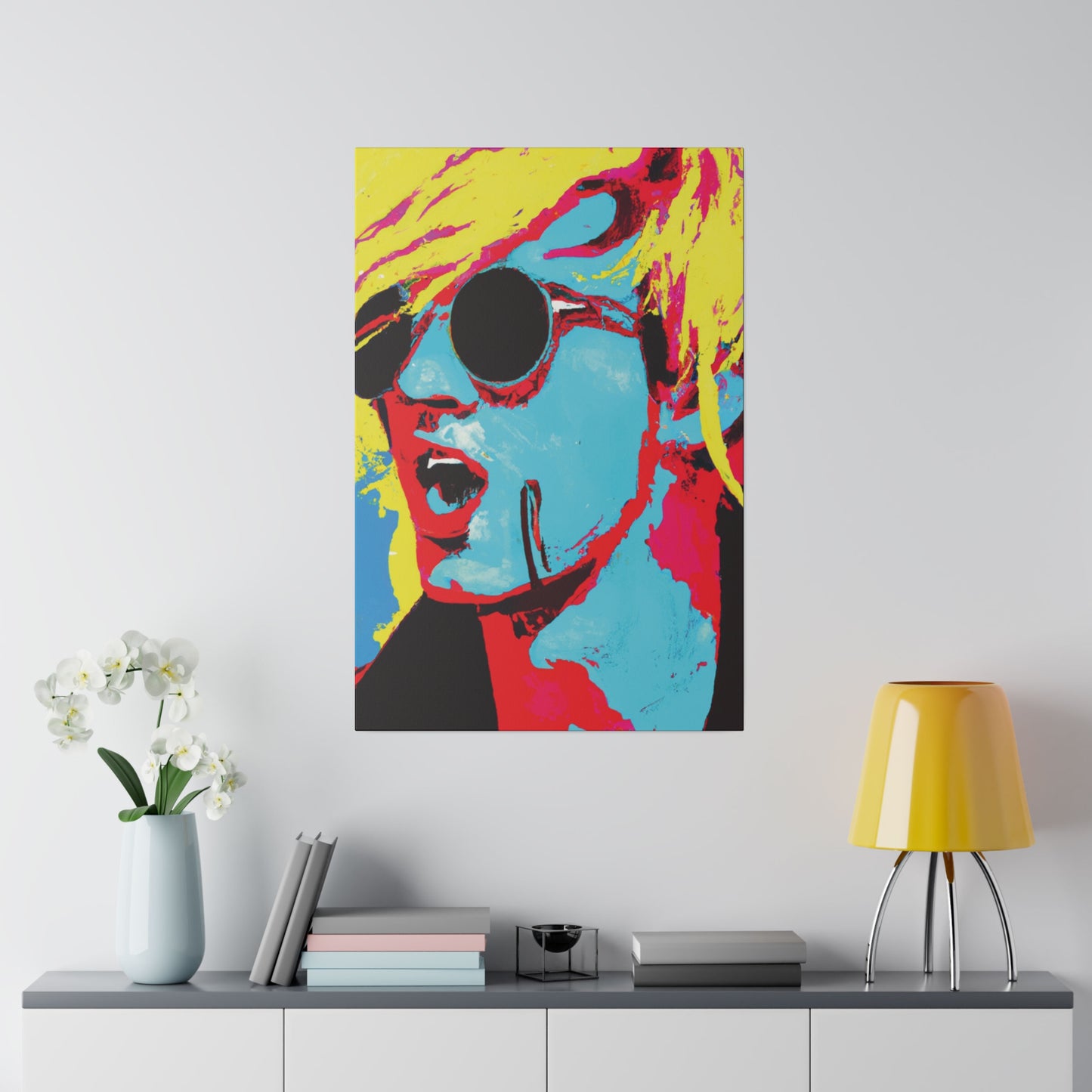 7198K - Rockstar Painting Print | Face | Abstract | Poster | Home Decor | Wall Art | Music Art | Canvas