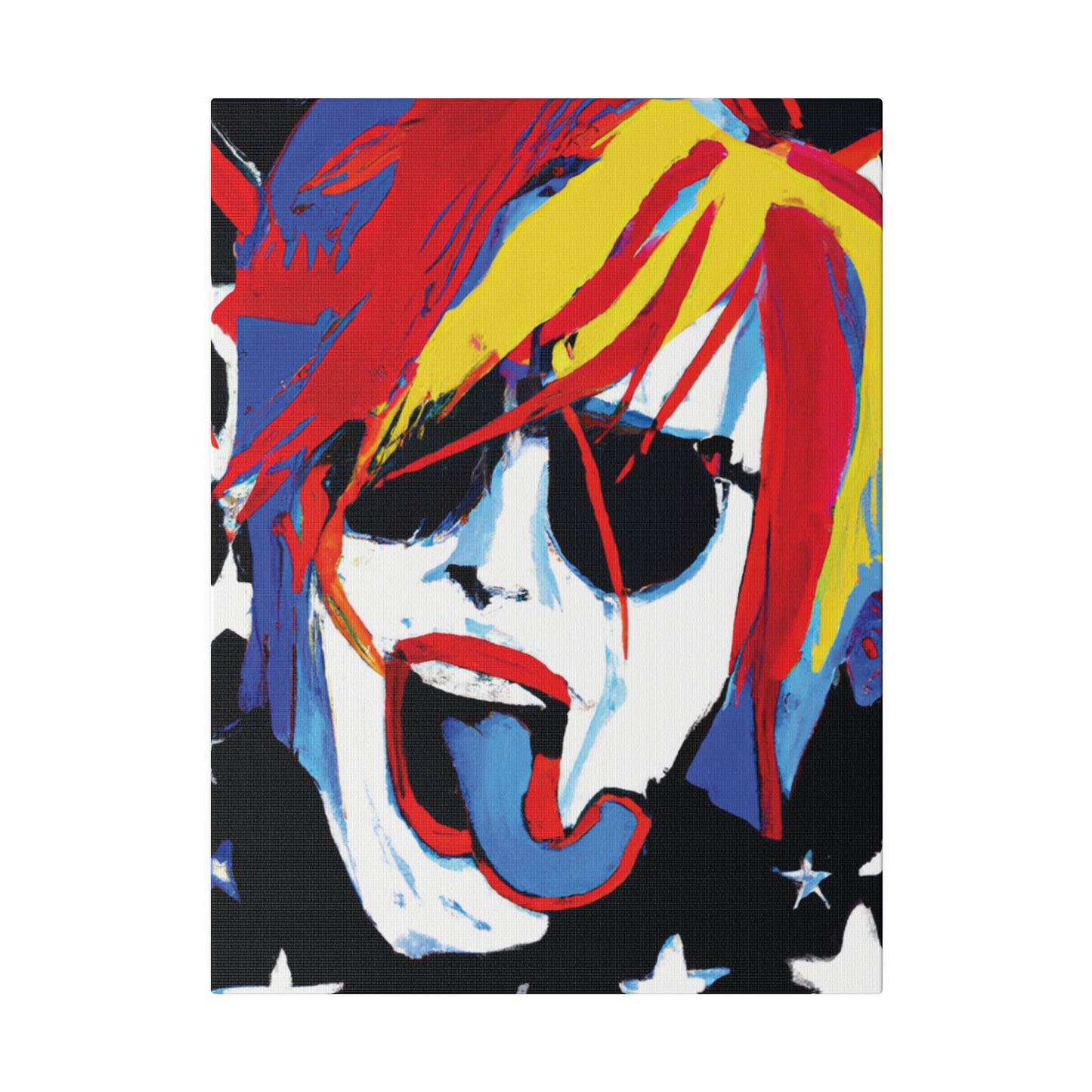 5376Y - Rockstar Painting Print | Face | Abstract | Poster | Home Decor | Wall Art | Music Art | Canvas