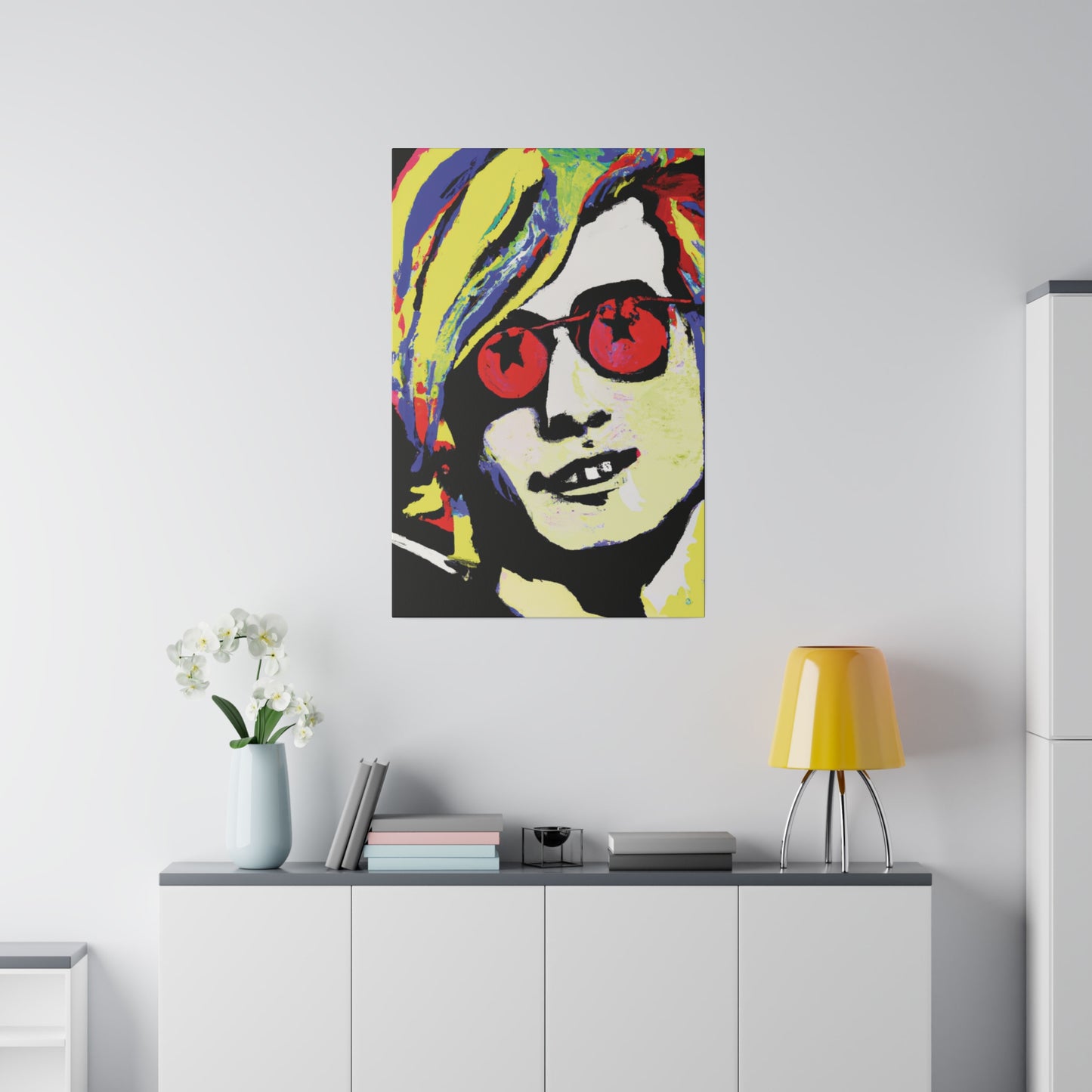 8764V - Rockstar Painting Print | Face | Abstract | Poster | Home Decor | Wall Art | Music Art | Canvas