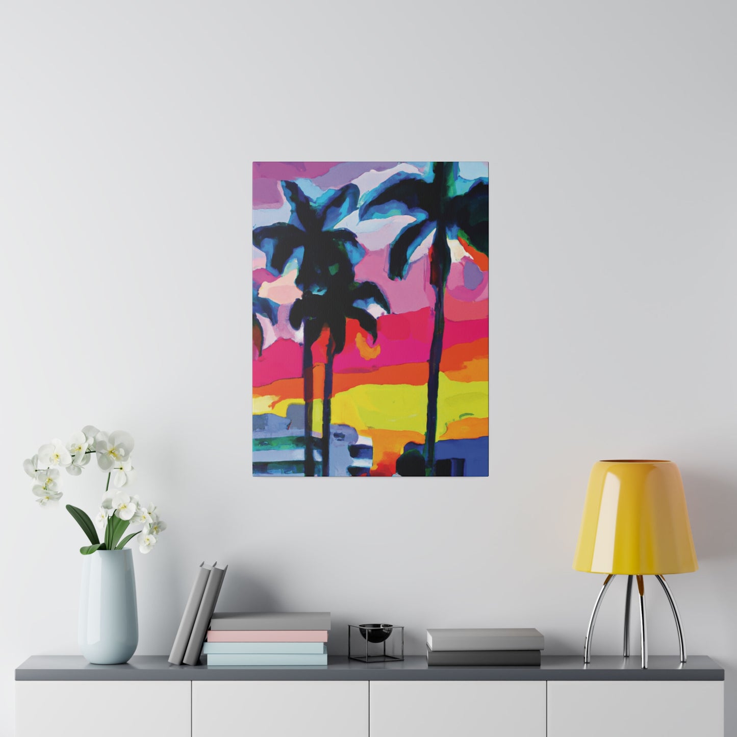 9342C - Miami Beach Sunset Painting Print | Miami | Beach | Sunset | Poster | Home Decor | Wall Art | Canvas
