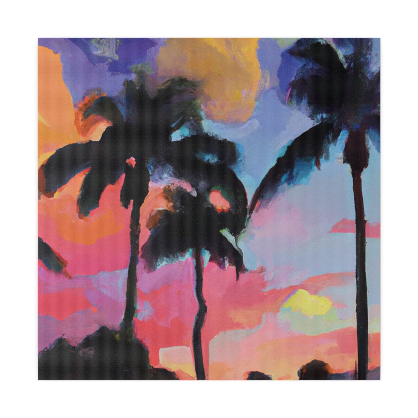 5334Q - Miami Beach Sunset Painting Print | Miami | Beach | Sunset | Poster | Home Decor | Wall Art | Canvas