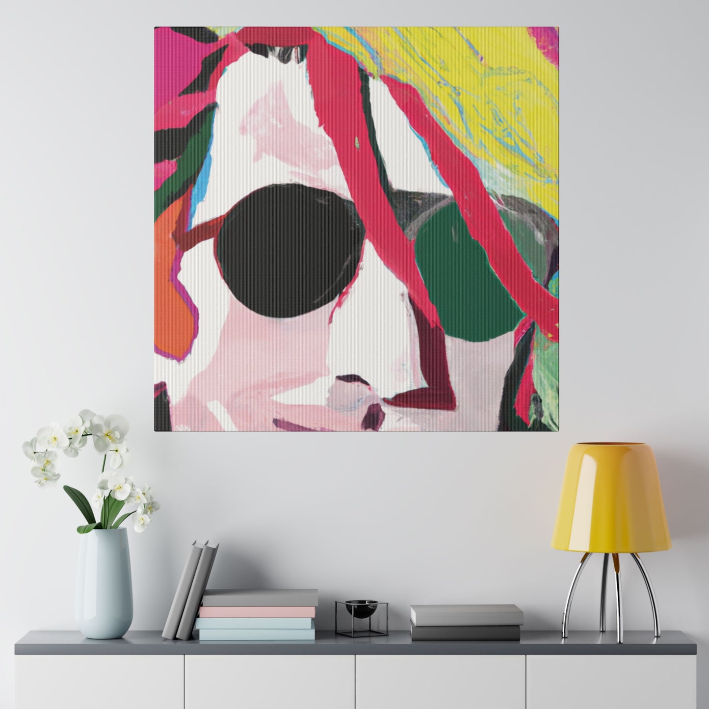 834Y - Rockstar Painting Print | Face | Abstract | Poster | Home Decor | Wall Art | Music Art | Canvas